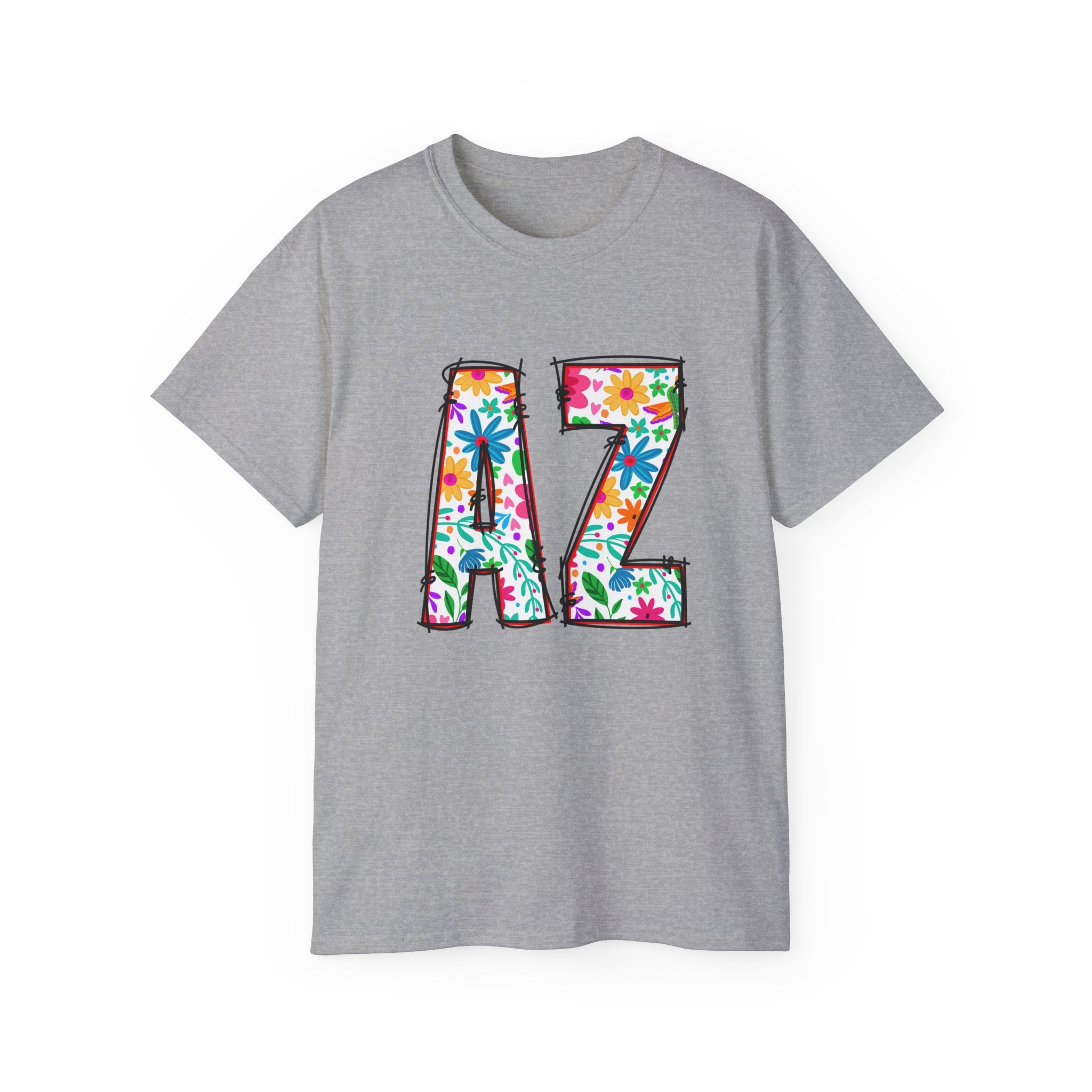 Floral AZ Tee - Mens and Womans Unisex Ultra Cotton Shirt, Perfect for AZ Pride, Summer Festivals, Casual Wear, Gifts for Him/Her