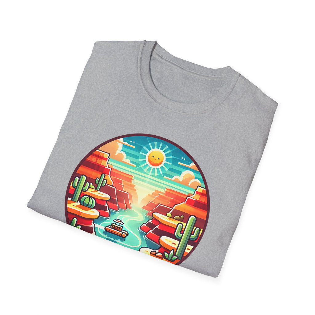 Grand Canyon National Park Retro Sunset T-Shirt | Canyon River Illustration