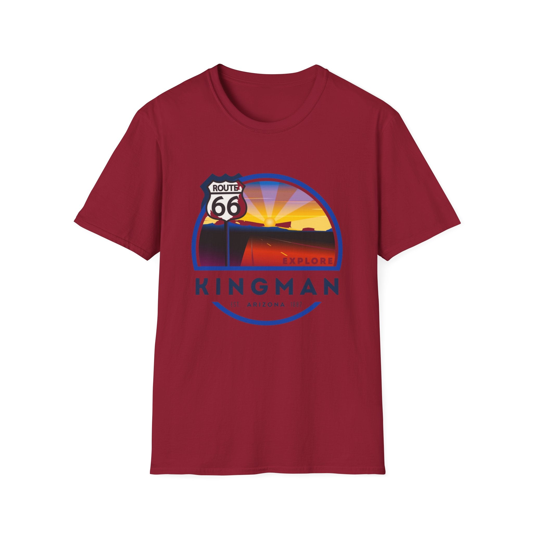 Route 66 City of Kingman Arizona Softstyle T-Shirt, Men Women Unisex Tee, Travel Souvenir Shirt, Vintage Road Trip Graphic Top, Retro