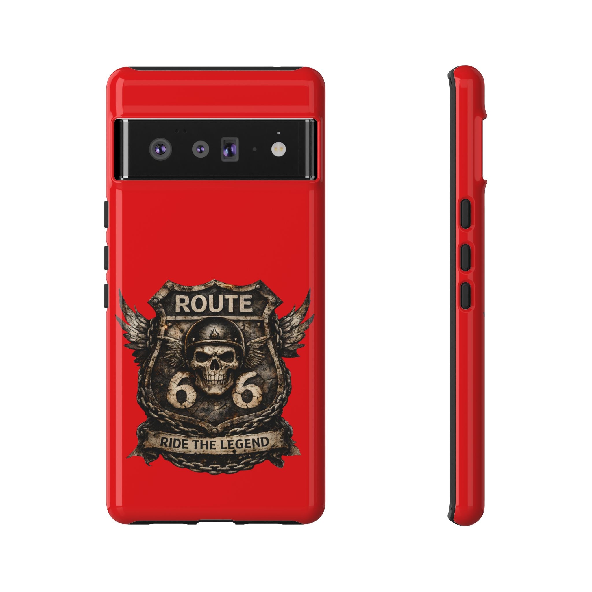 Route 66 Skull Helmet phone case | Motorcycle emblem, Ride the Legend