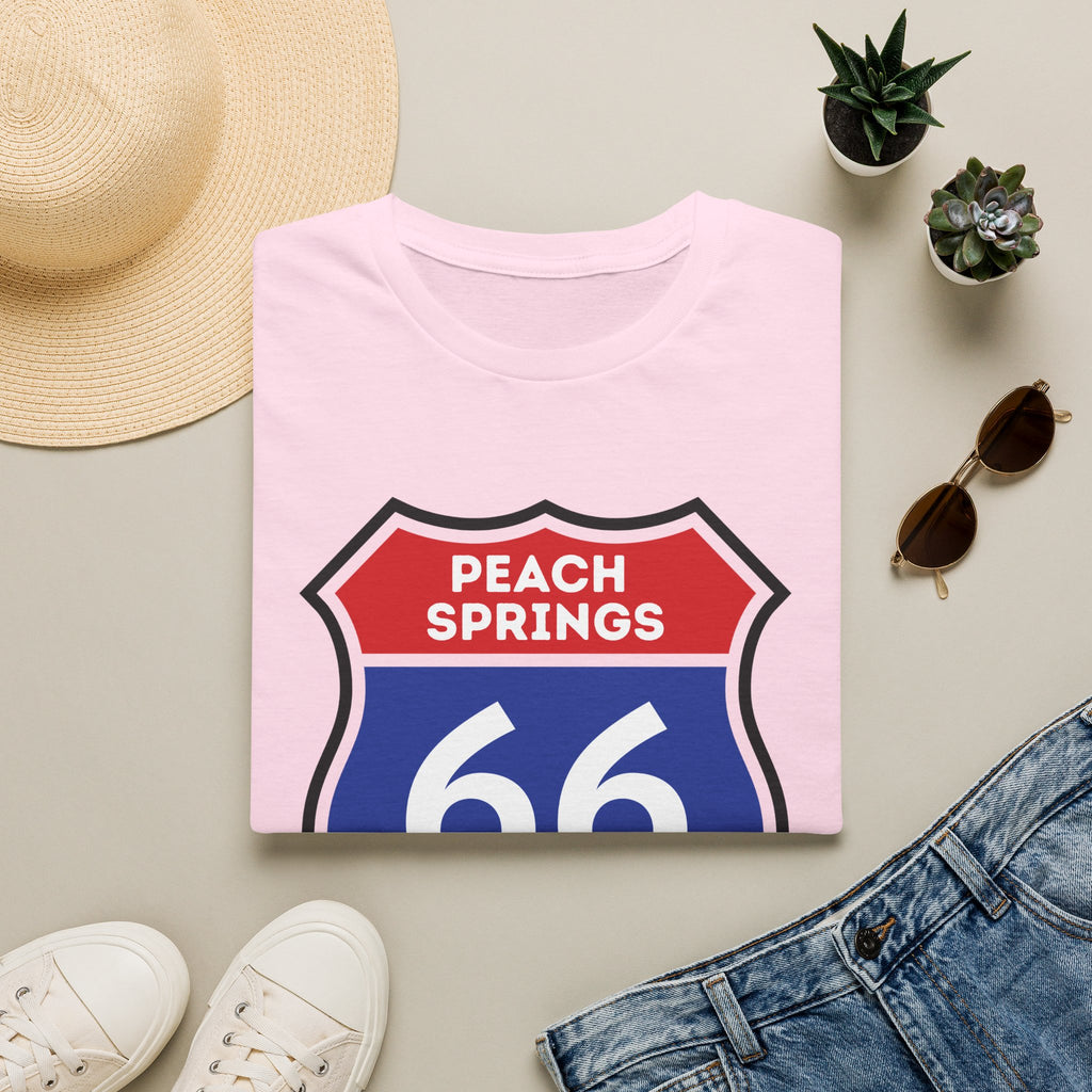 Peach Springs 66 Shield T-Shirt | Route 66 Road Sign Shirt