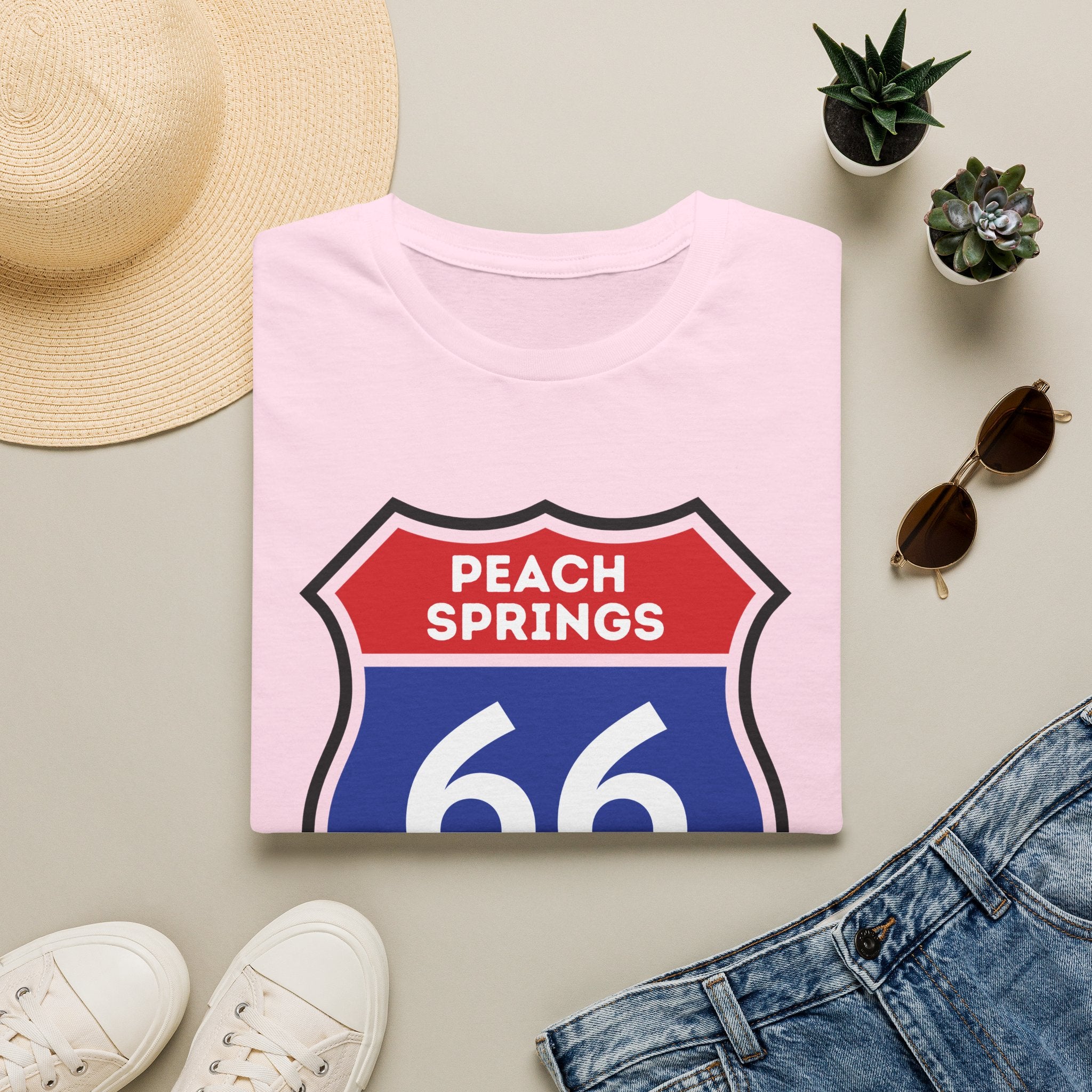Peach Springs 66 Shield T-Shirt | Route 66 Road Sign Shirt