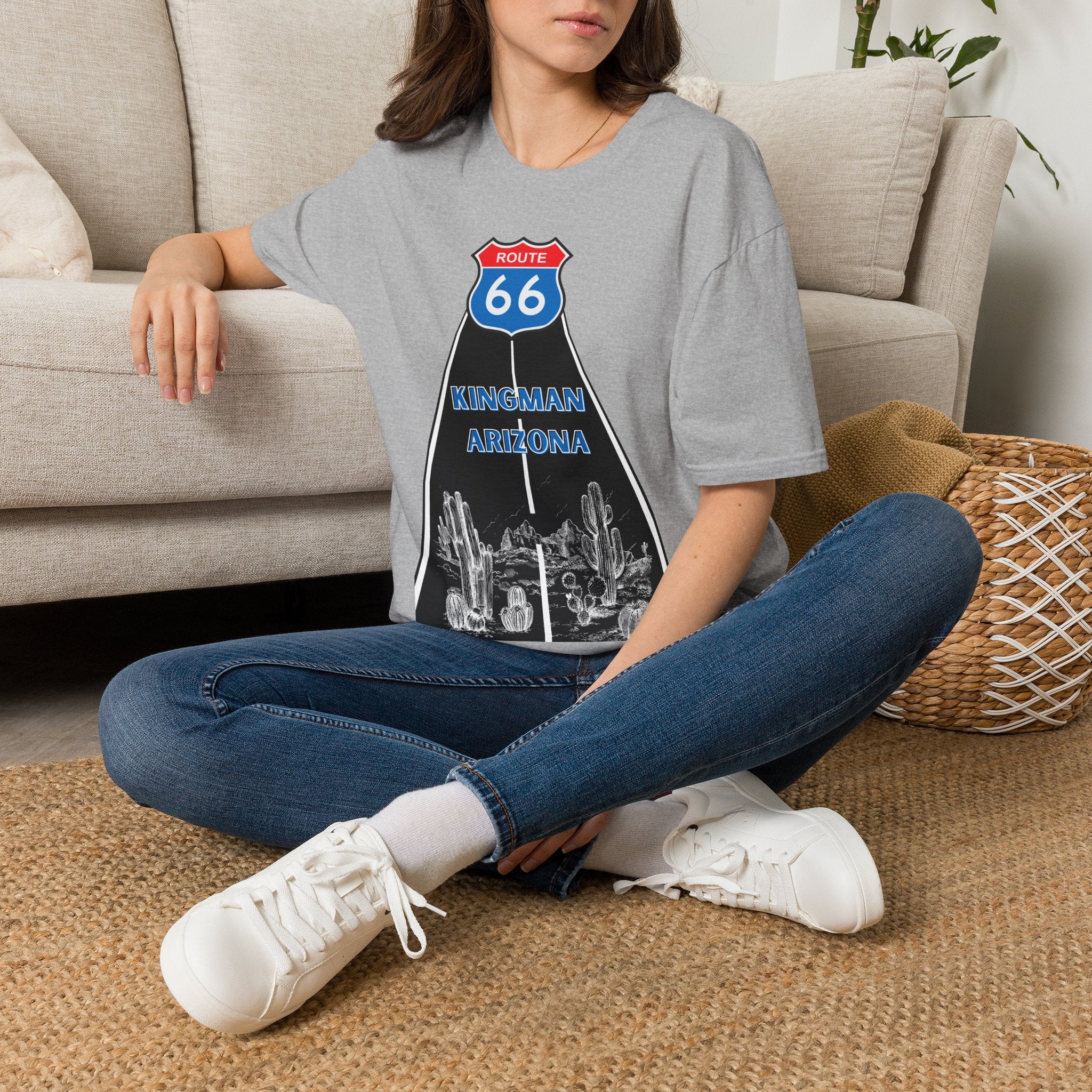 Route 66 Kingman Arizona Mens Womans Softstyle T-Shirt, Vintage Road Trip Shirt, Retro Travel Tee, Men's Women's Graphic Top, Gift for Travelers
