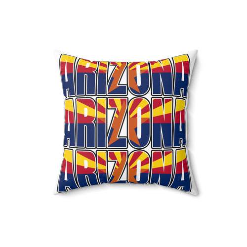 Arizona Retro Square Pillow, Bohemian Home Decor, Vibrant Accent Pillow, Gift for Arizona Lovers, Couch Cushion, Colorful Throw Pillow AZ