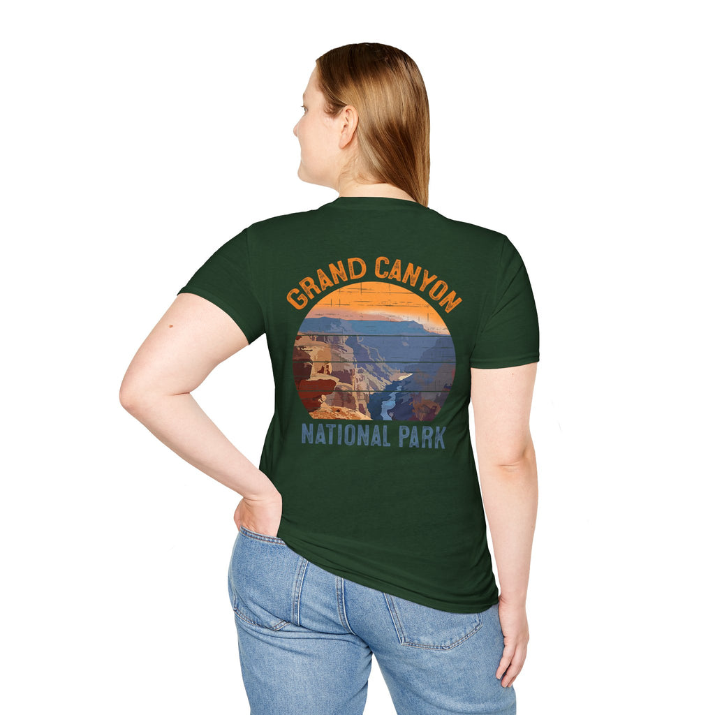 Grand Canyon Retro Sunset T-Shirt | Printed Front and Back National Park Landscape