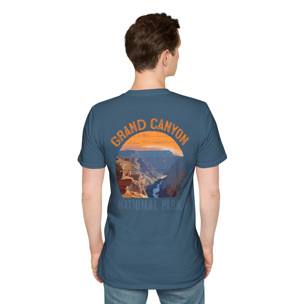 Grand Canyon Retro Sunset T-Shirt | Printed Front and Back National Park Landscape