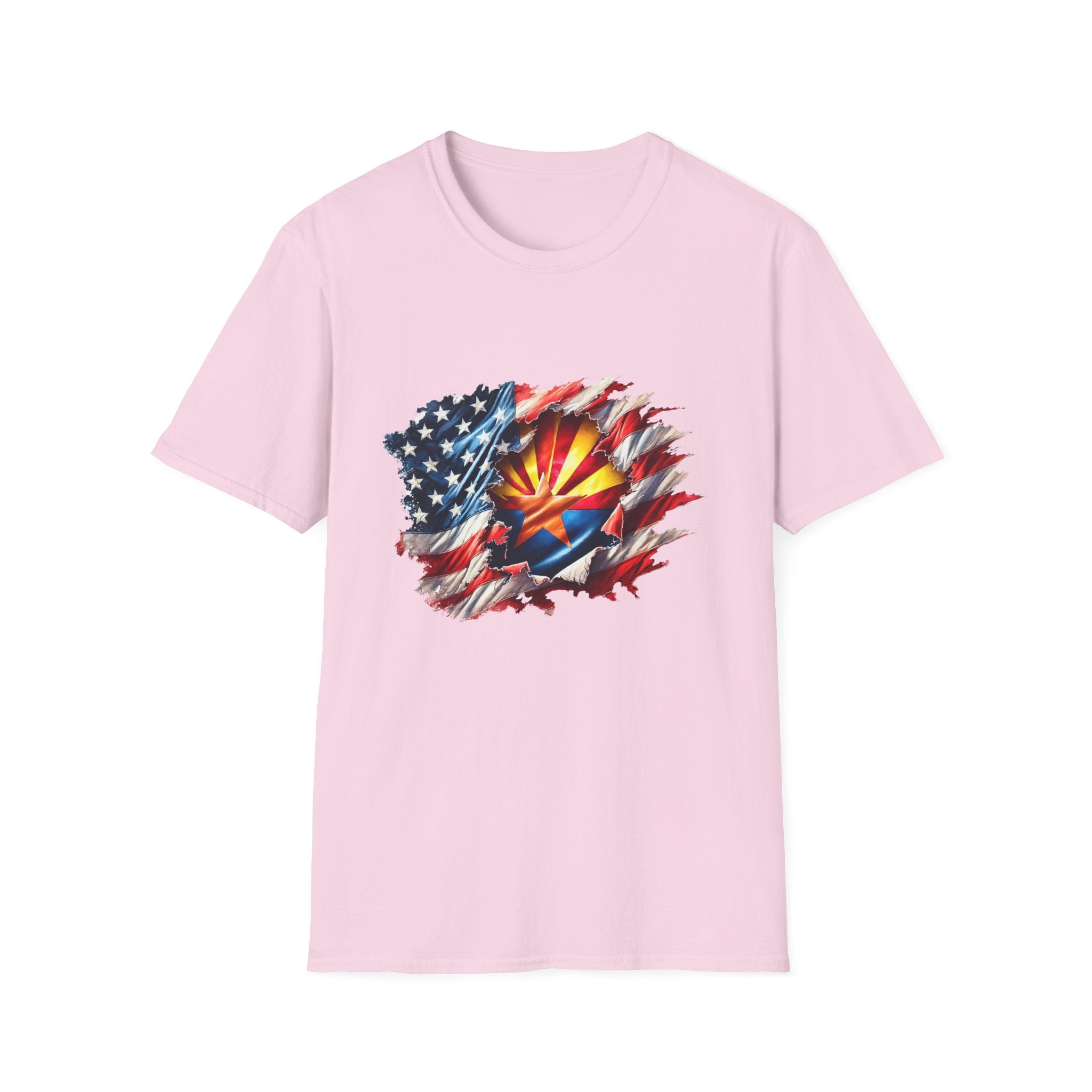 Arizona Flag Ripped Effect T-Shirt | USA Stars Stripes State Emblem