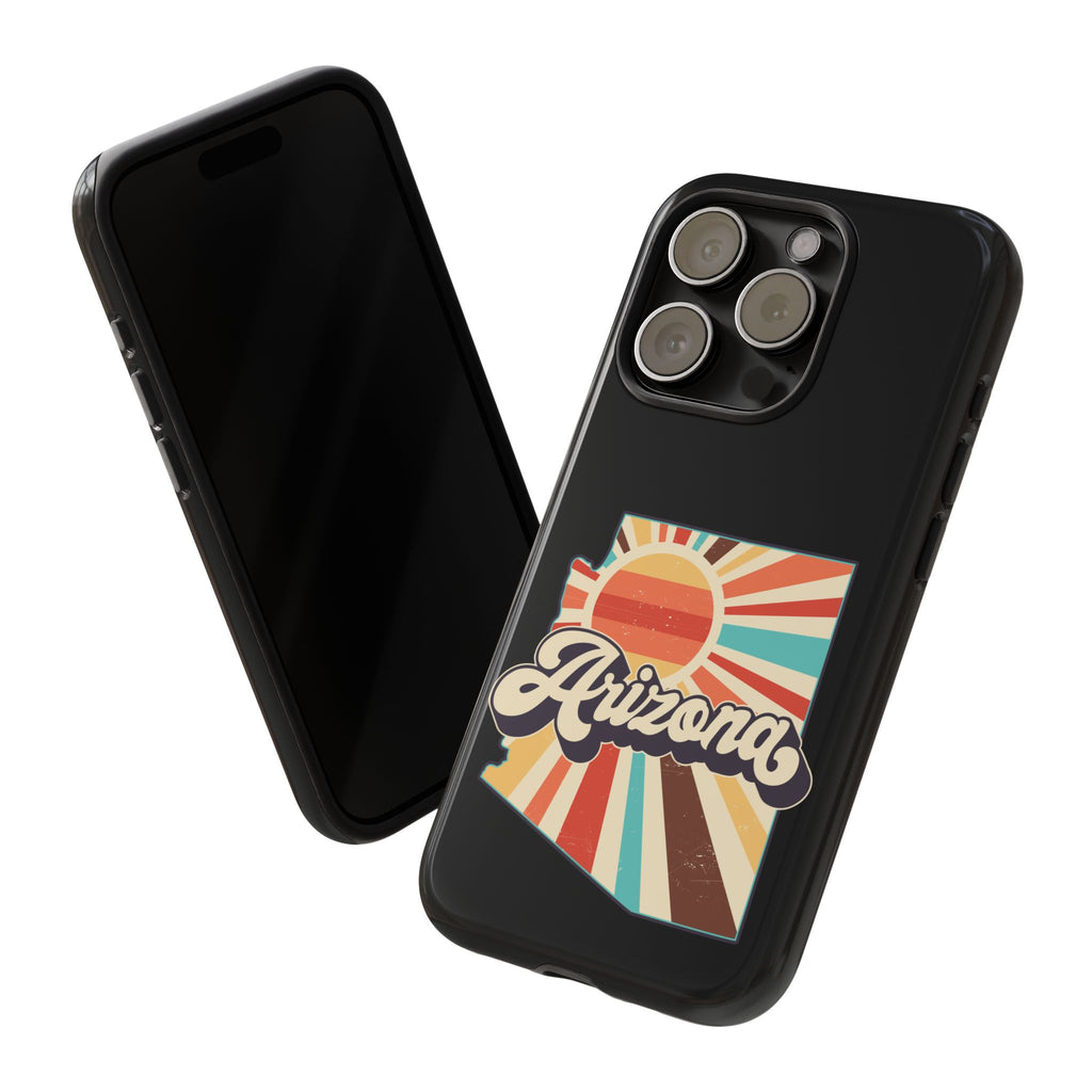 Arizona State Outline Retro Sunset Phone Case | AZ Tough Case