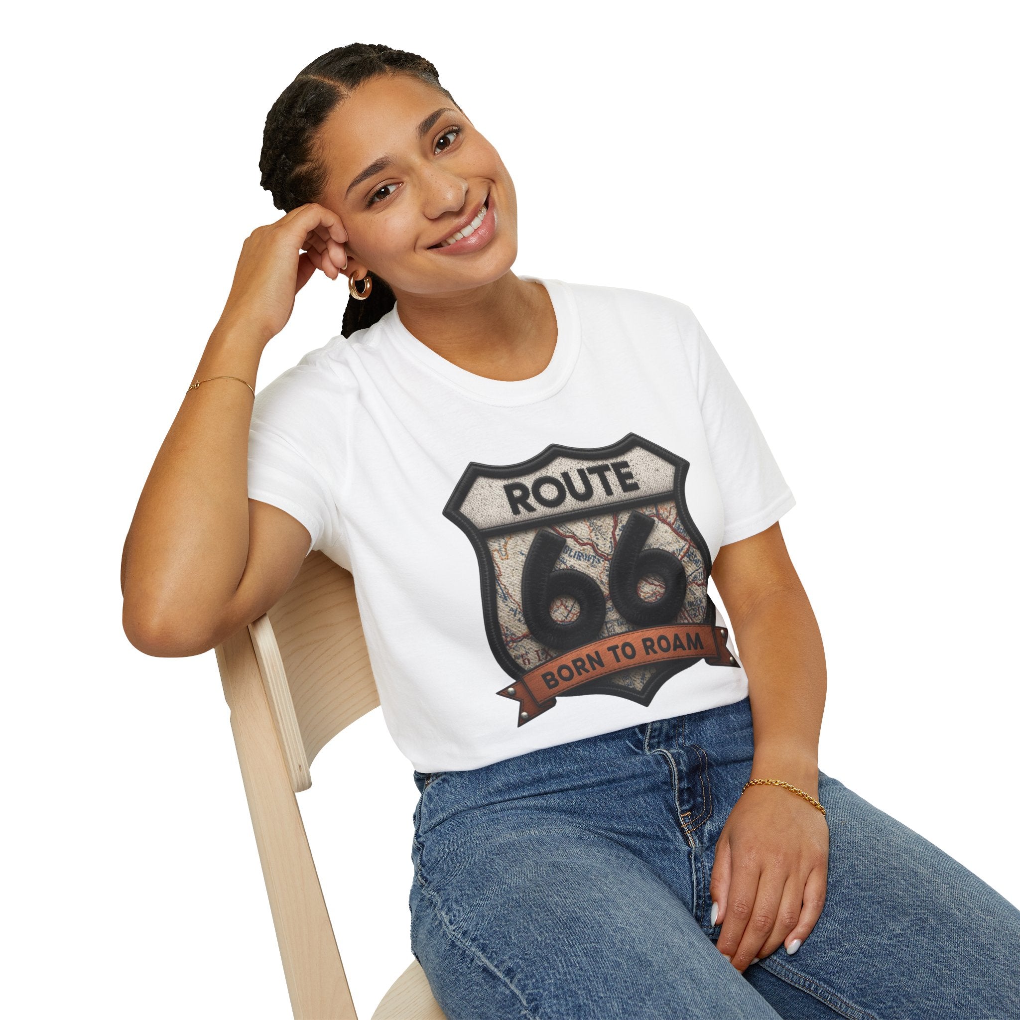 Route 66 Born to Roam T-Shirt | Vintage Highway Shield Tee