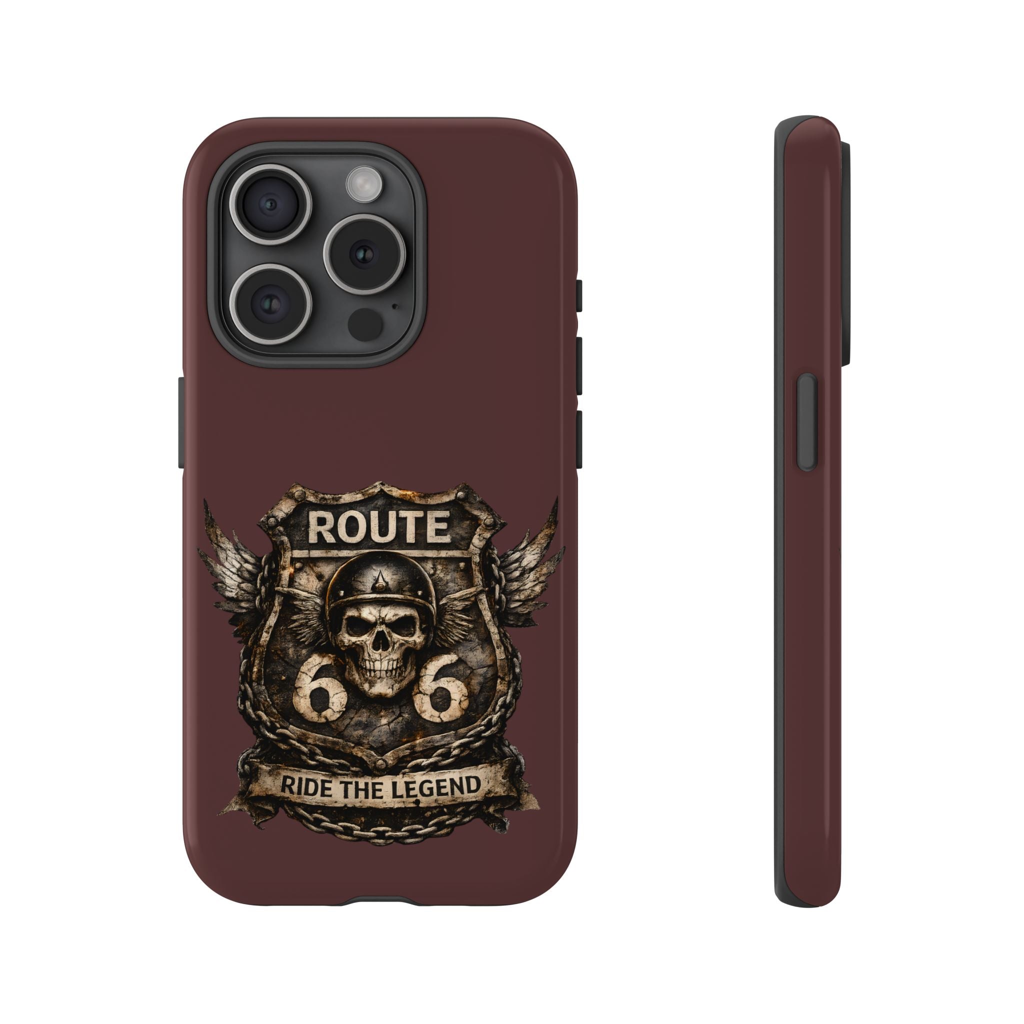 Route 66 Skull Helmet phone case | Motorcycle emblem, Ride the Legend