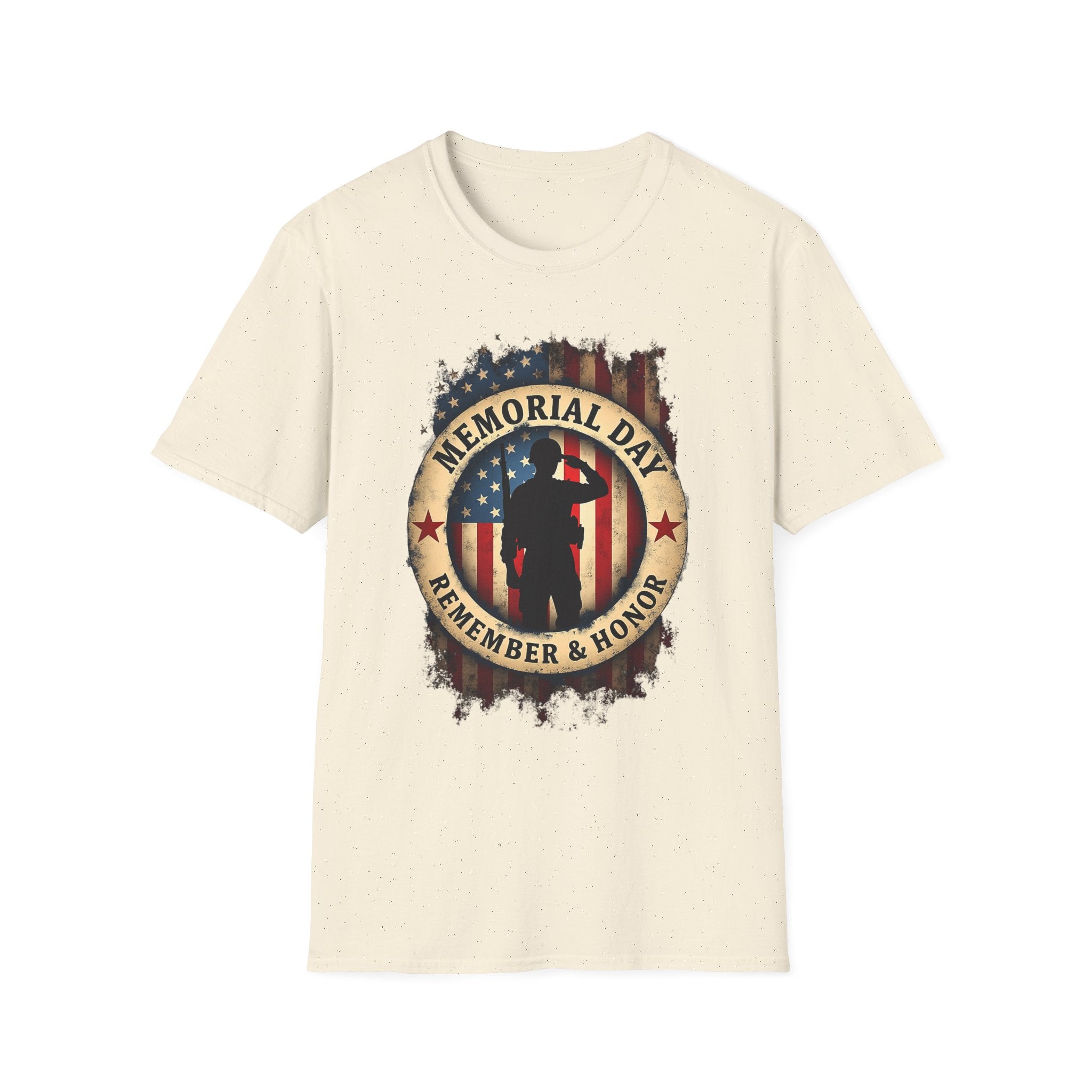 Memorial Day Remember & Honor T-Shirt | Soldier Silhouette American Flag