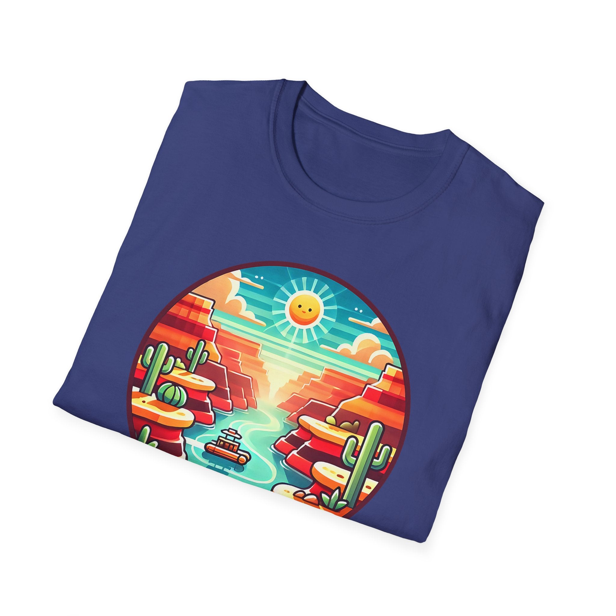 Grand Canyon National Park Retro Sunset T-Shirt | Canyon River Illustration