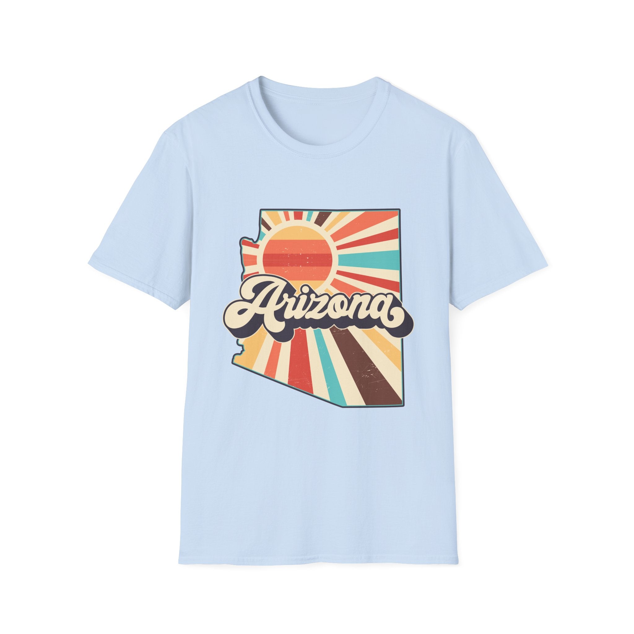 Arizona Retro Sunset T-Shirt | AZ State Map Vintage Rays