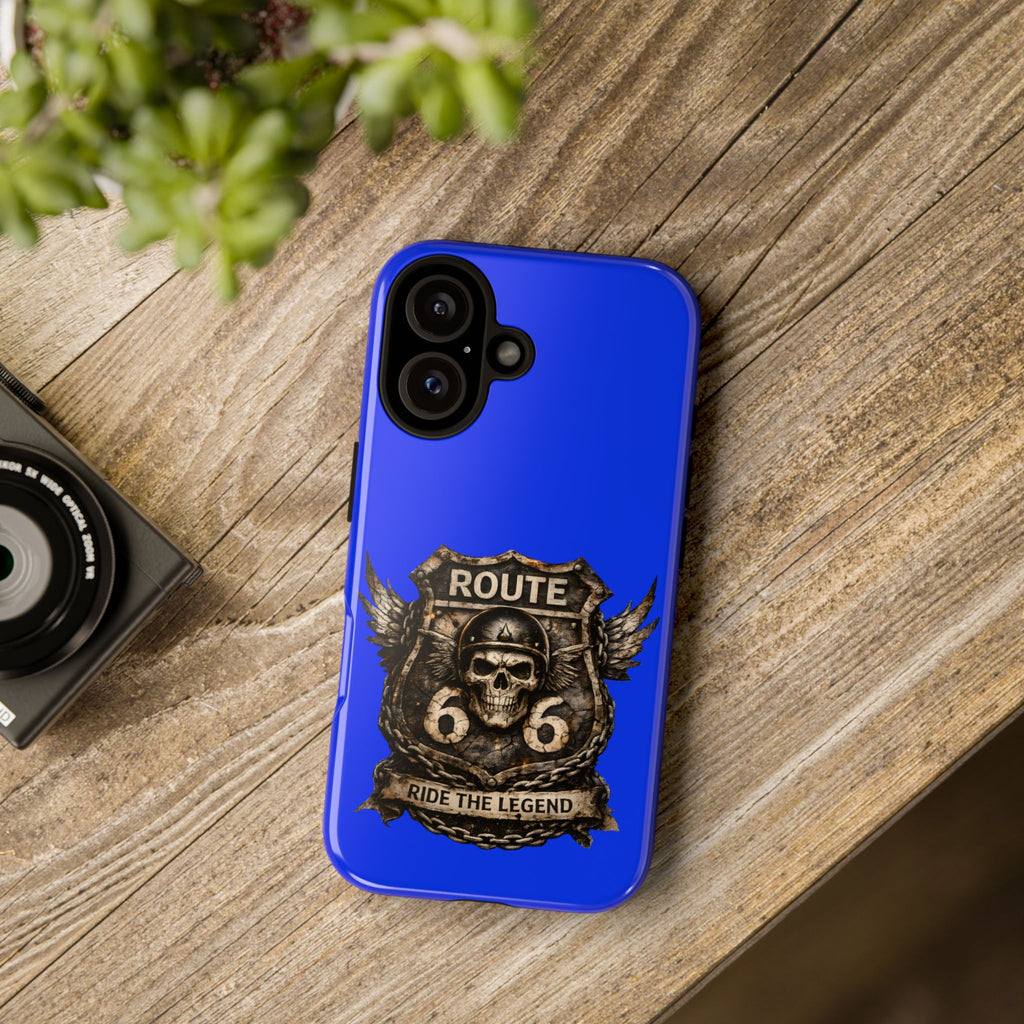 Route 66 Skull Helmet phone case | Motorcycle emblem, Ride the Legend