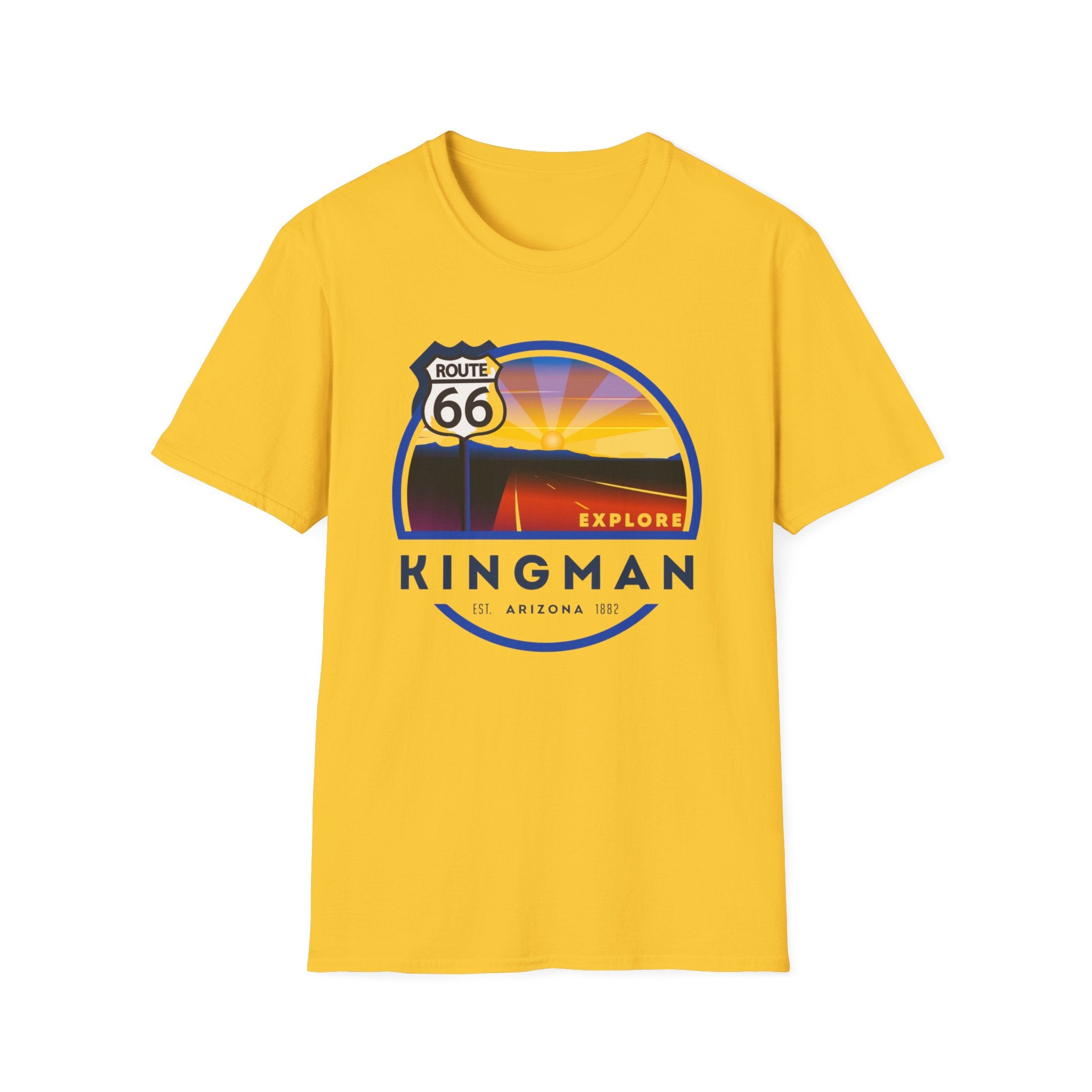 Route 66 Kingman Arizona T-Shirt — Vintage Sunset Explore Graphic Tee