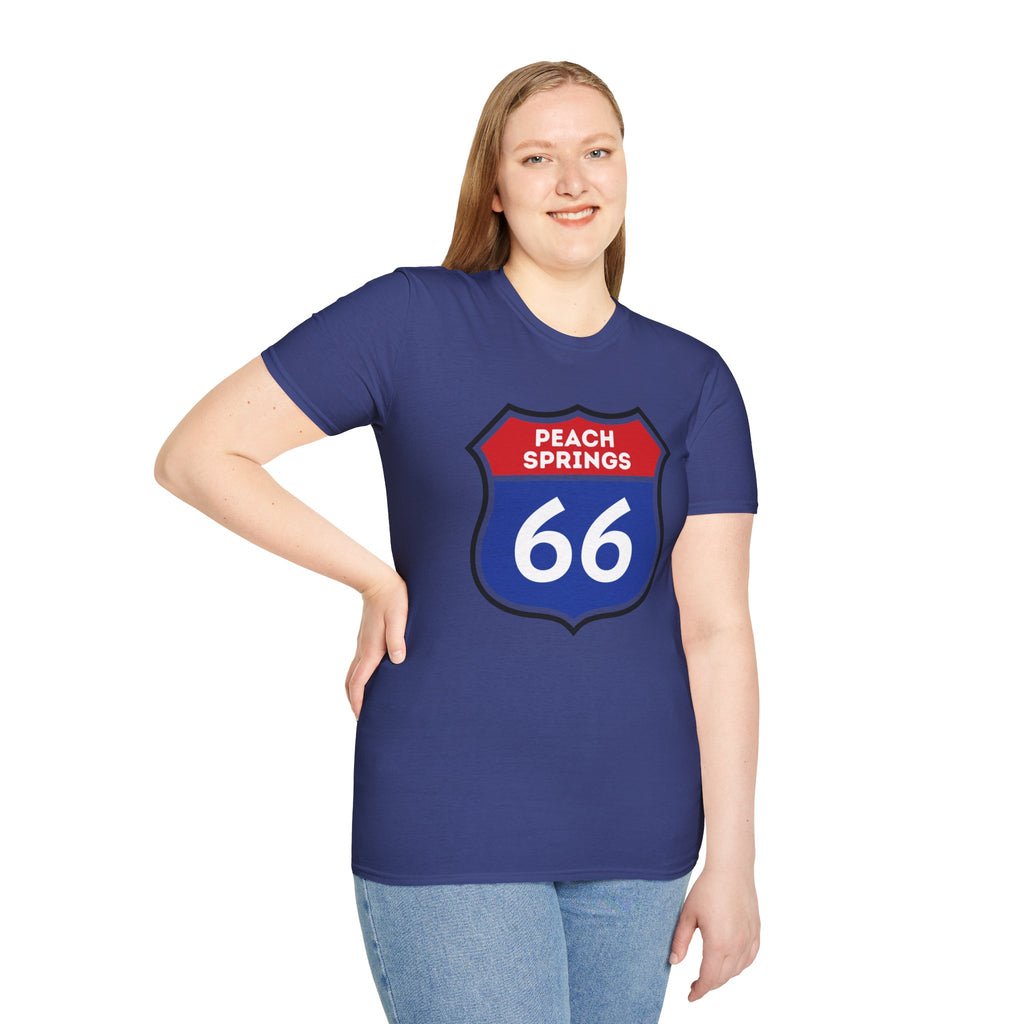 Peach Springs 66 Shield T-Shirt | Route 66 Road Sign Shirt