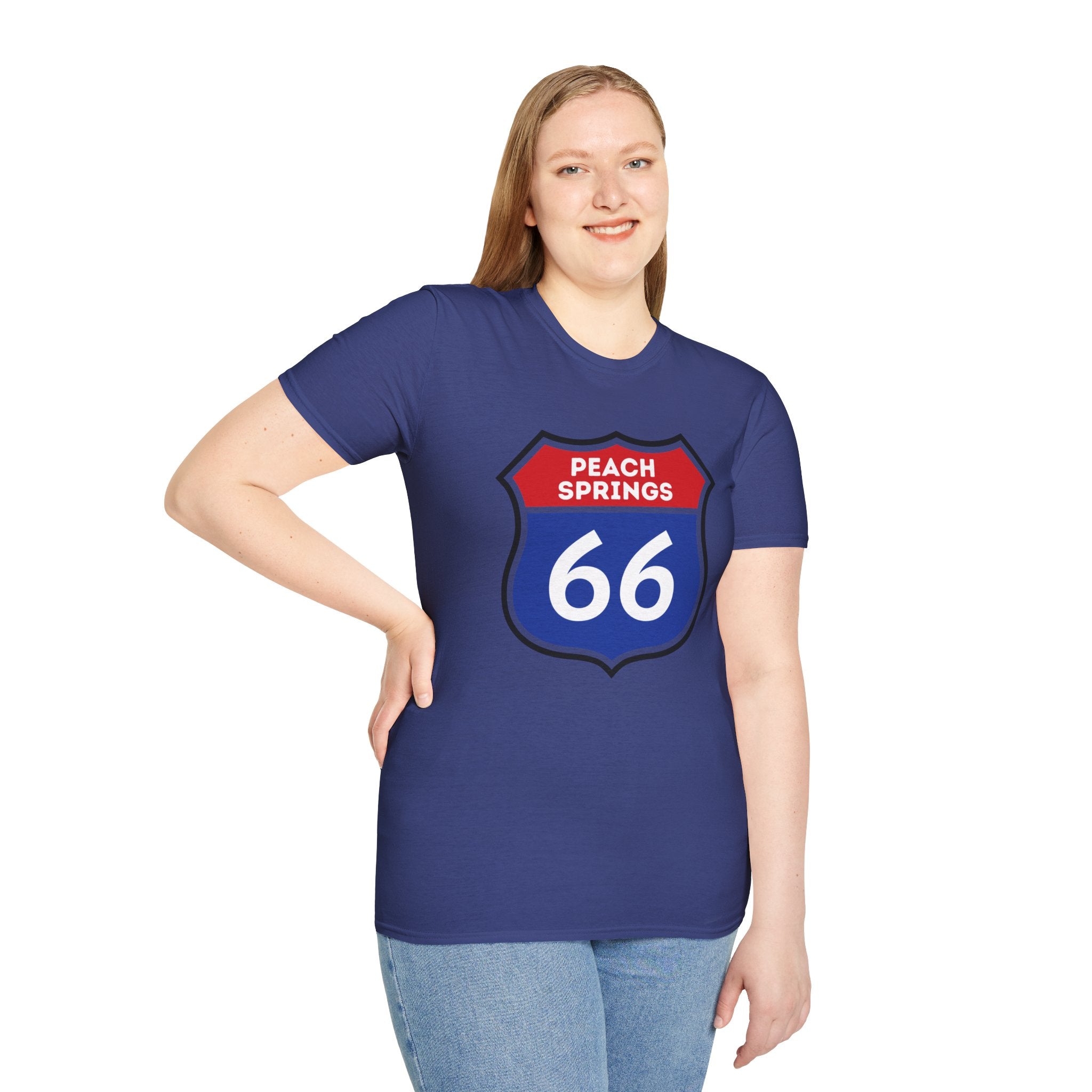 Peach Springs 66 Shield T-Shirt | Route 66 Road Sign Shirt