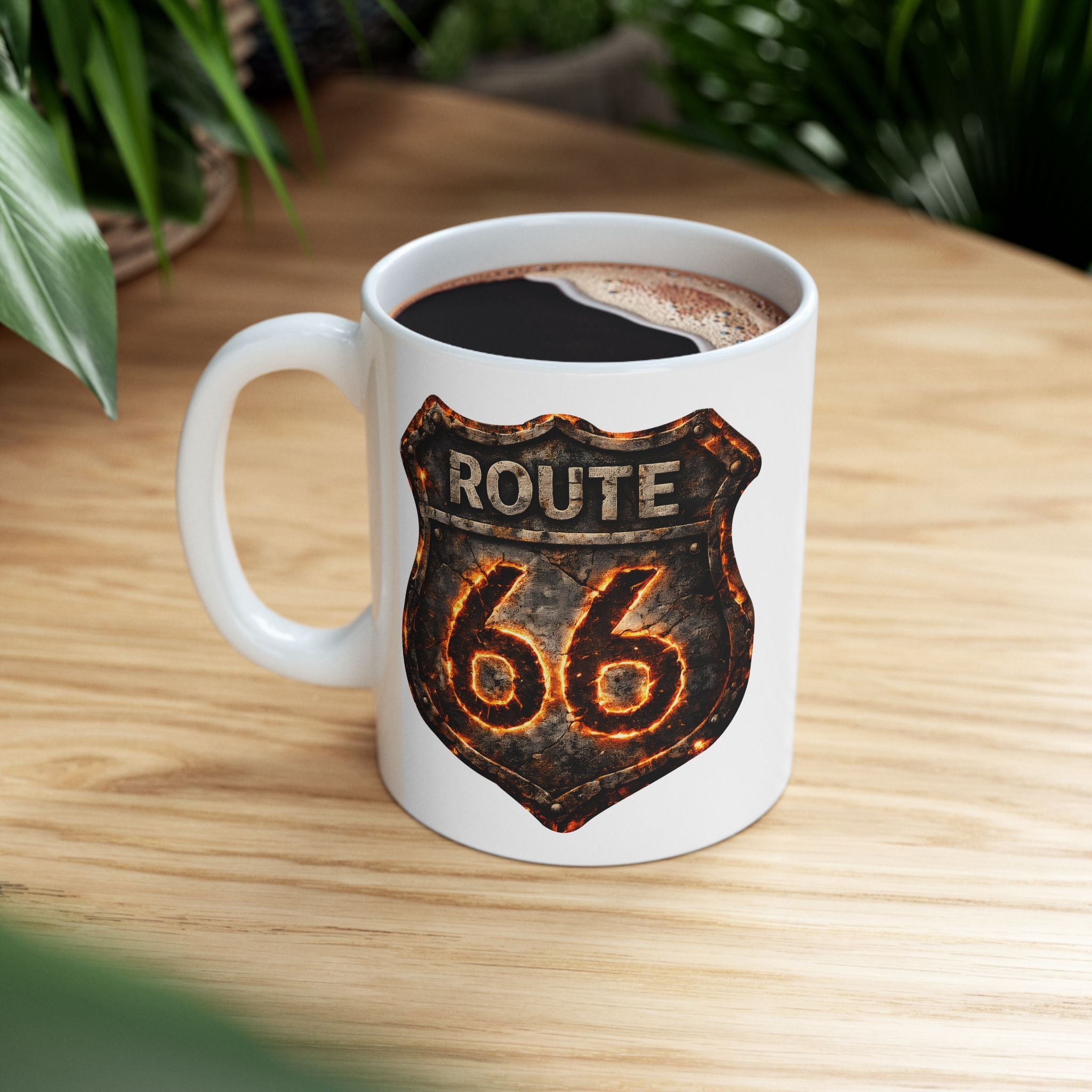Route 66 Shield Retro Sign mug | Vintage Highway Ceramic Mug