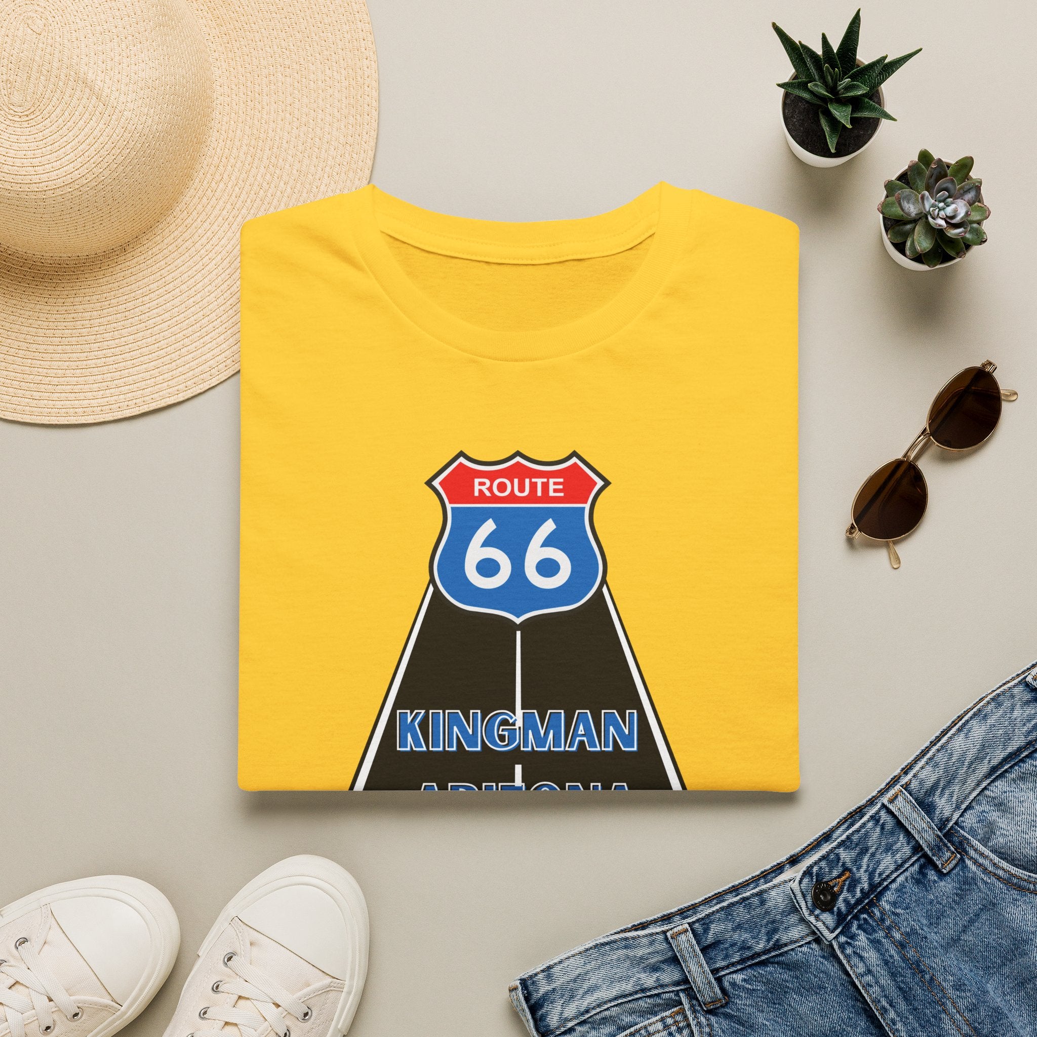 Route 66 Kingman Arizona Mens Womans Softstyle T-Shirt, Vintage Road Trip Shirt, Retro Travel Tee, Men's Women's Graphic Top, Gift for Travelers