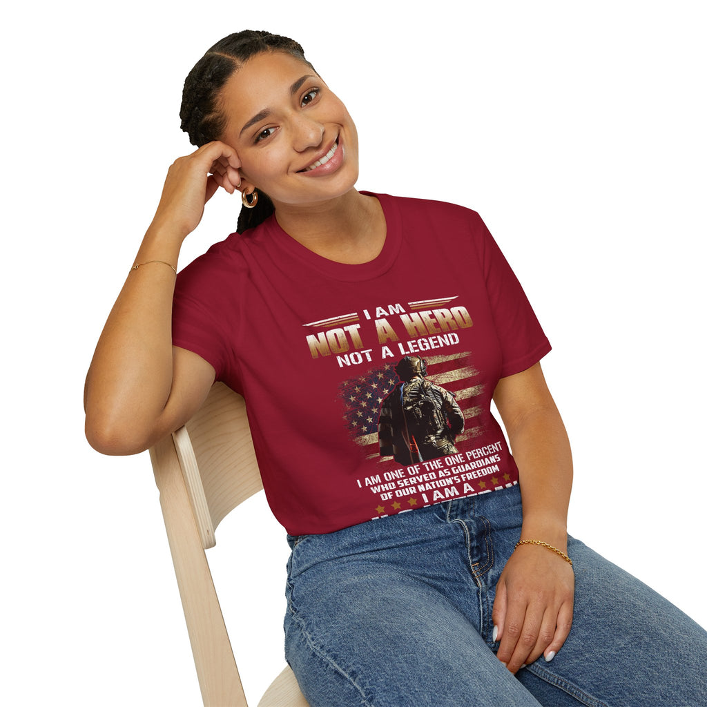 I Am Not a Hero I Am a U.S. Veteran T-Shirt | American Flag Soldier Tee