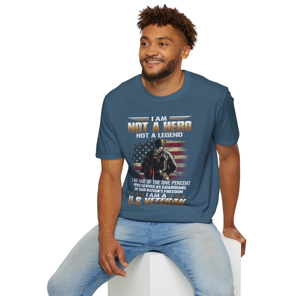 I Am Not a Hero I Am a U.S. Veteran T-Shirt | American Flag Soldier Tee