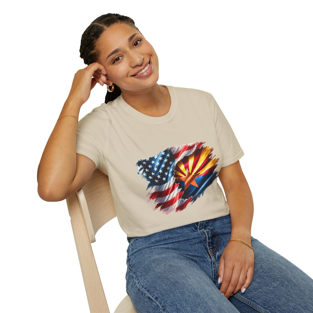 Arizona Flag with American Flag T-Shirt | Patriotic State Pride Tee