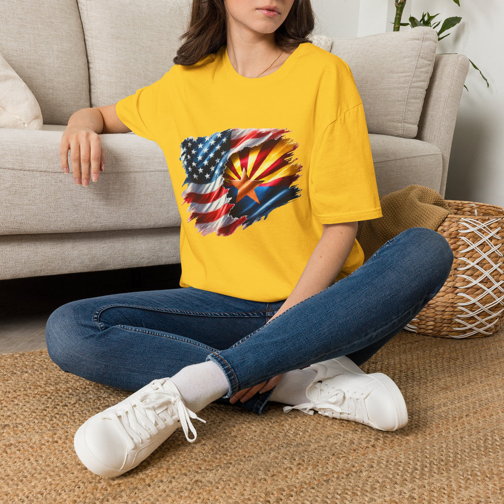 Arizona Flag with American Flag T-Shirt | Patriotic State Pride Tee