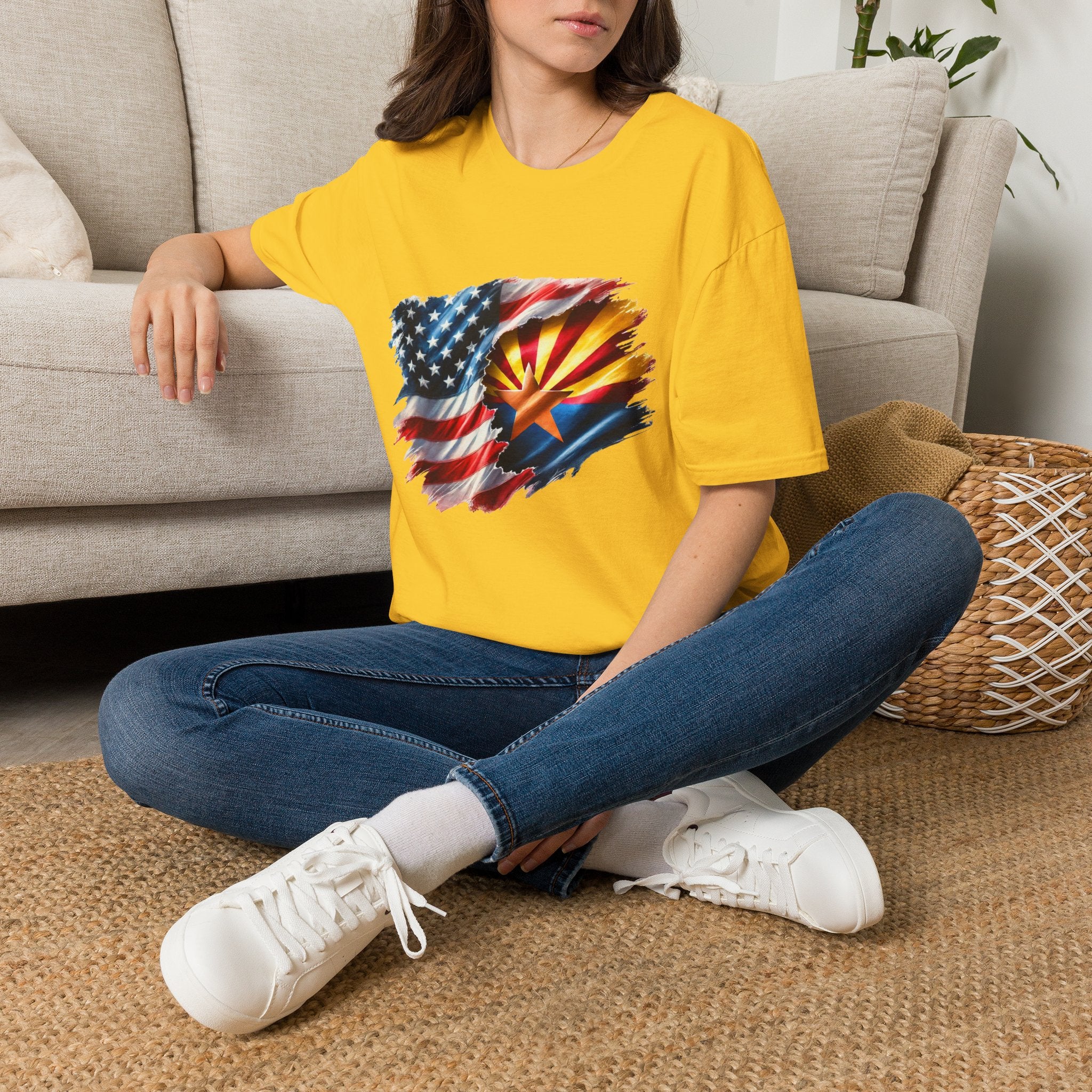 Arizona Flag with American Flag T-Shirt | Patriotic State Pride Tee