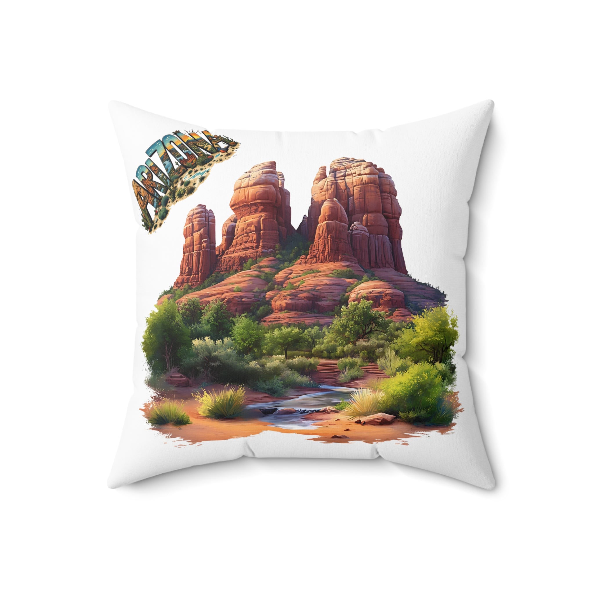 Arizona AZ - Desert Landscape Decorative Pillow, Southwestern Decor, Nature Themed Gift, Boho  Cushion, Arizona Inspired Throw Pillow