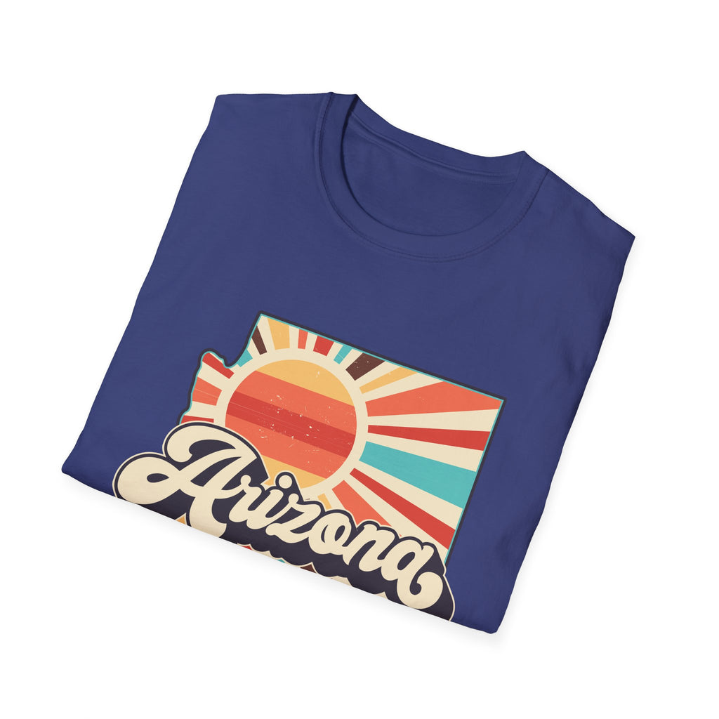 Arizona Retro Sunset T-Shirt | AZ State Map Vintage Rays
