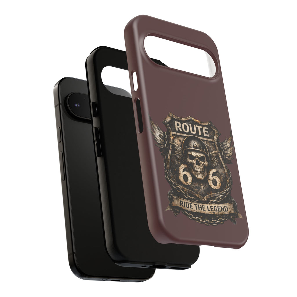 Route 66 Skull Helmet phone case | Motorcycle emblem, Ride the Legend