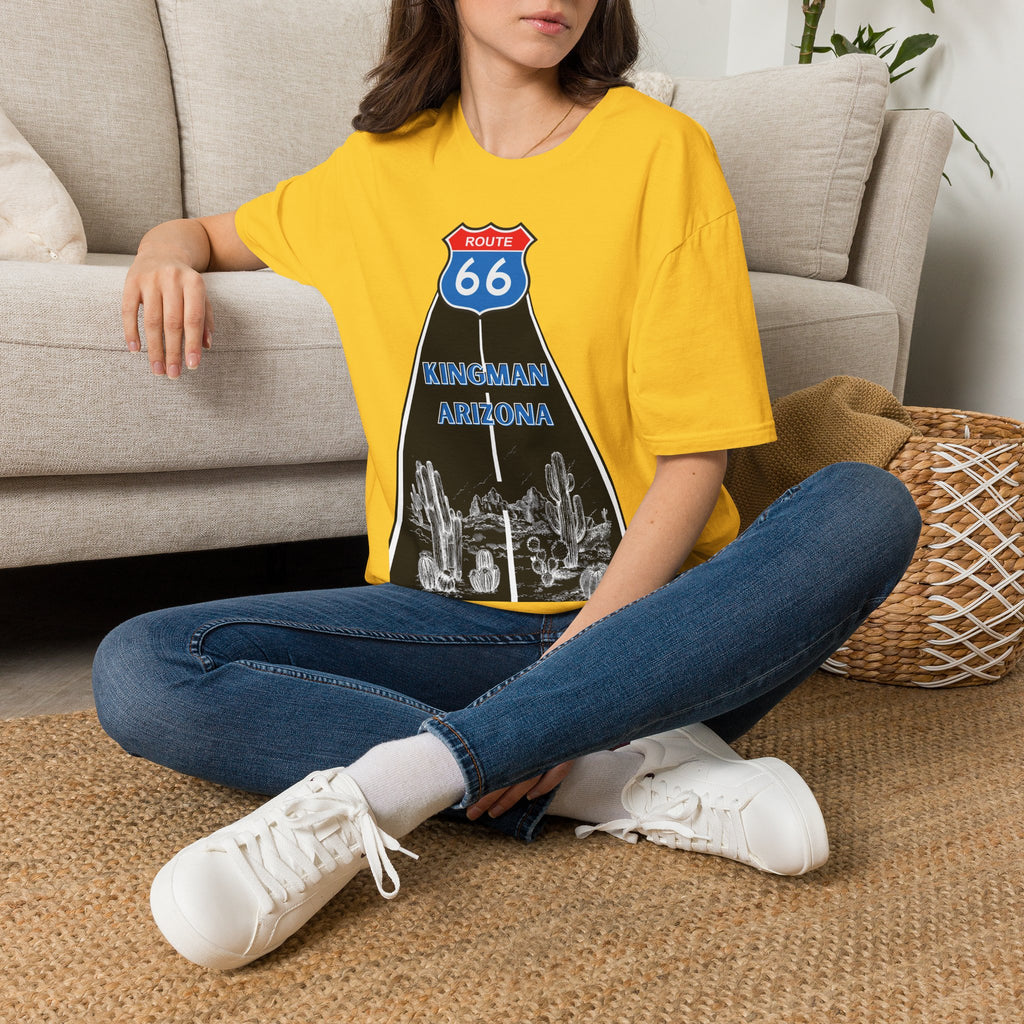 Route 66 Kingman Arizona Mens Womans Softstyle T-Shirt, Vintage Road Trip Shirt, Retro Travel Tee, Men's Women's Graphic Top, Gift for Travelers