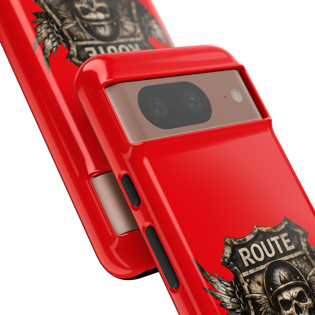 Route 66 Skull Helmet phone case | Motorcycle emblem, Ride the Legend