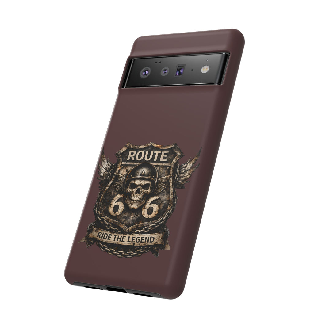 Route 66 Skull Helmet phone case | Motorcycle emblem, Ride the Legend