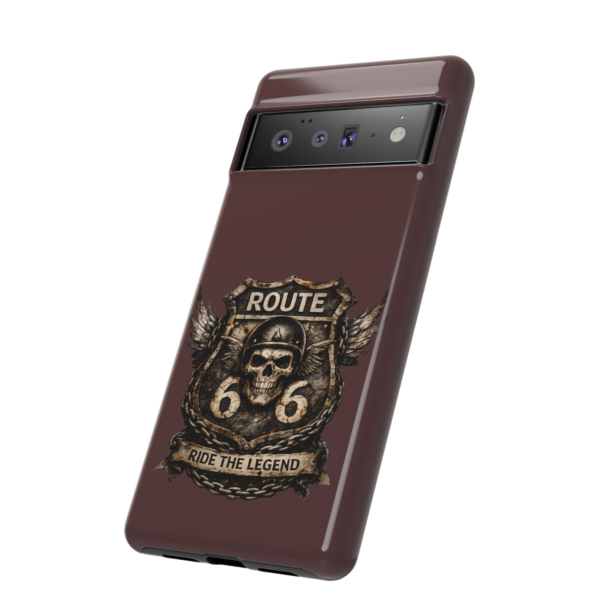 Route 66 Skull Helmet phone case | Motorcycle emblem, Ride the Legend