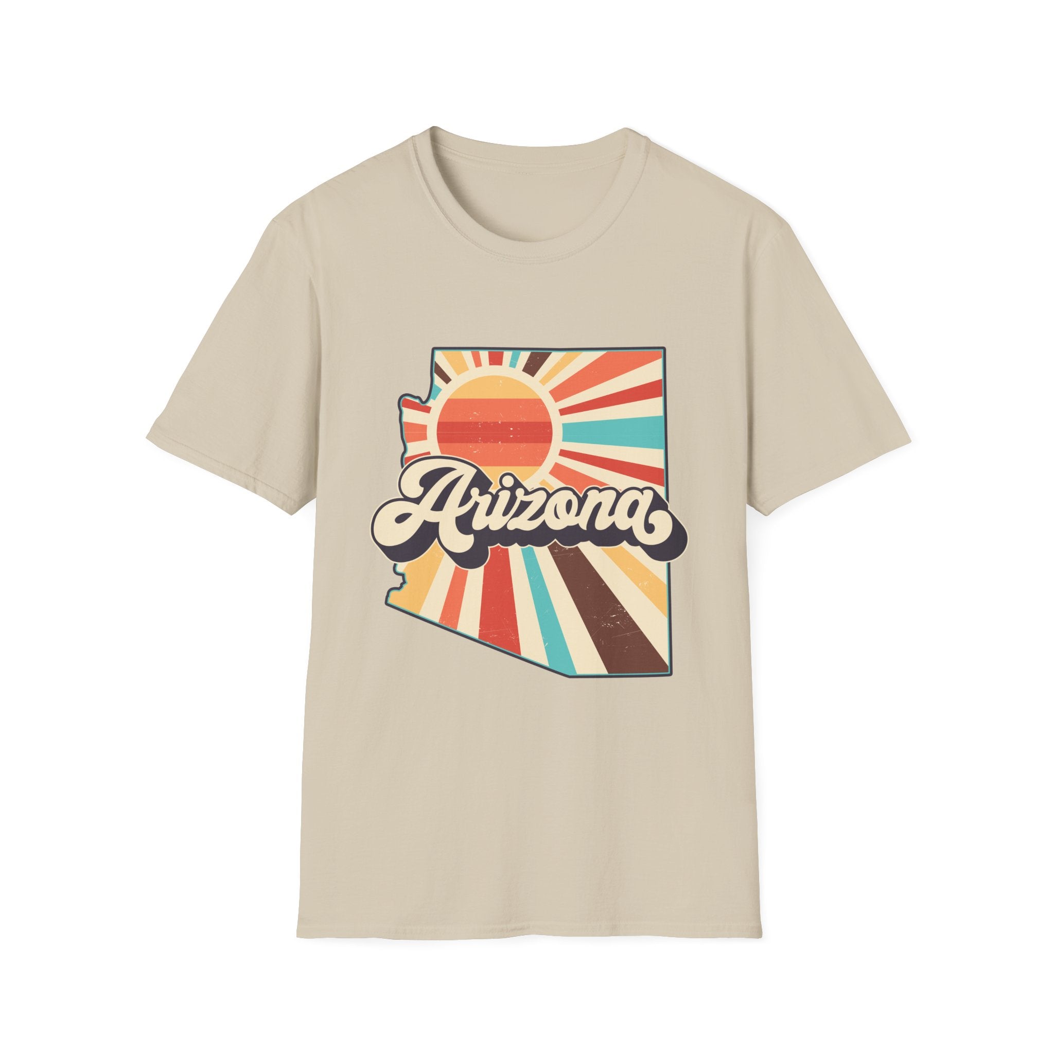Arizona Retro Sunset T-Shirt | AZ State Map Vintage Rays