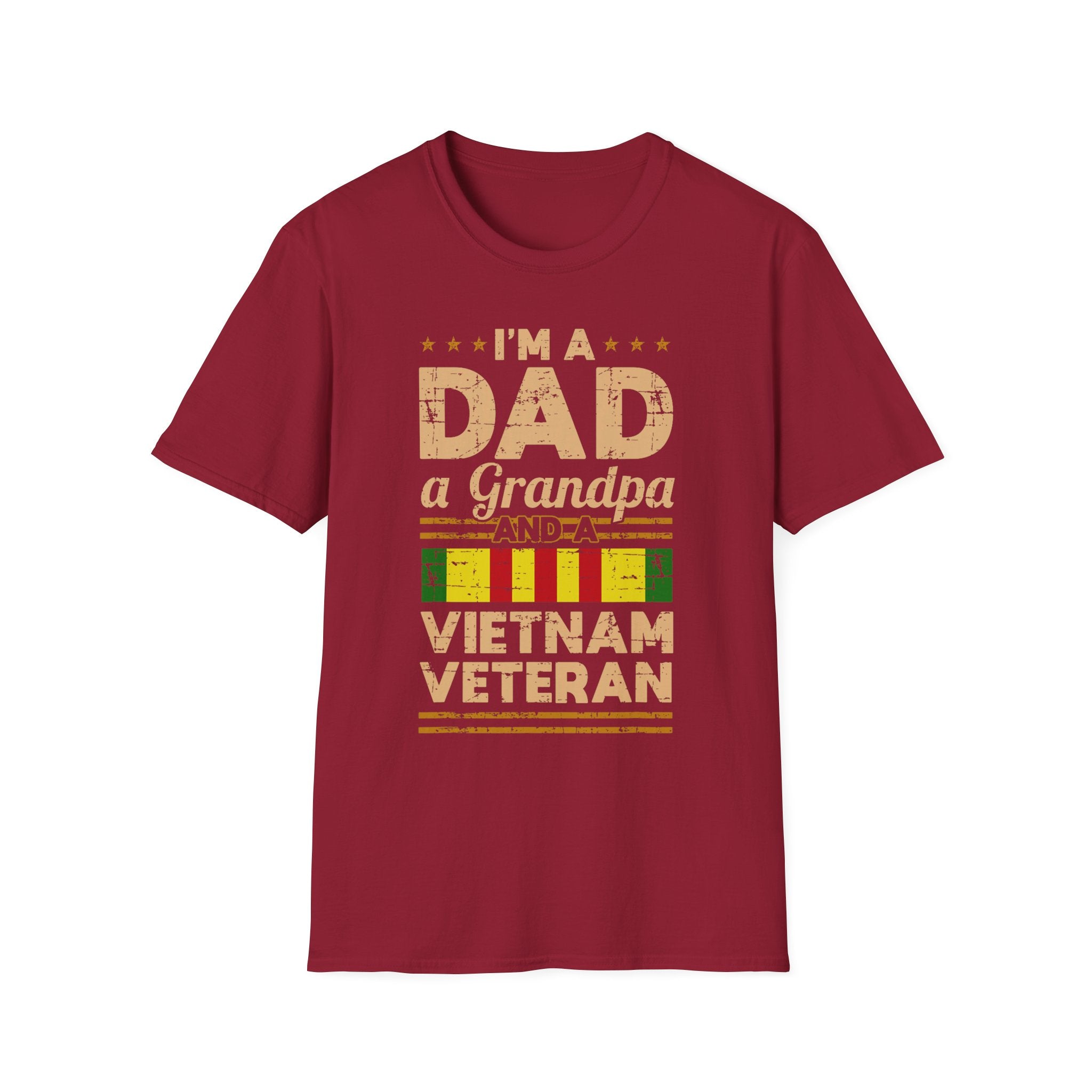 I'm a Dad a Grandpa and a Vietnam Veteran T-Shirt | Military Ribbon Tee
