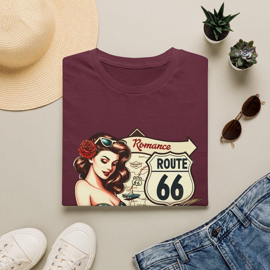 Pinup Girl Route 66 T-Shirt | Vintage Roadtrip Retro Sign