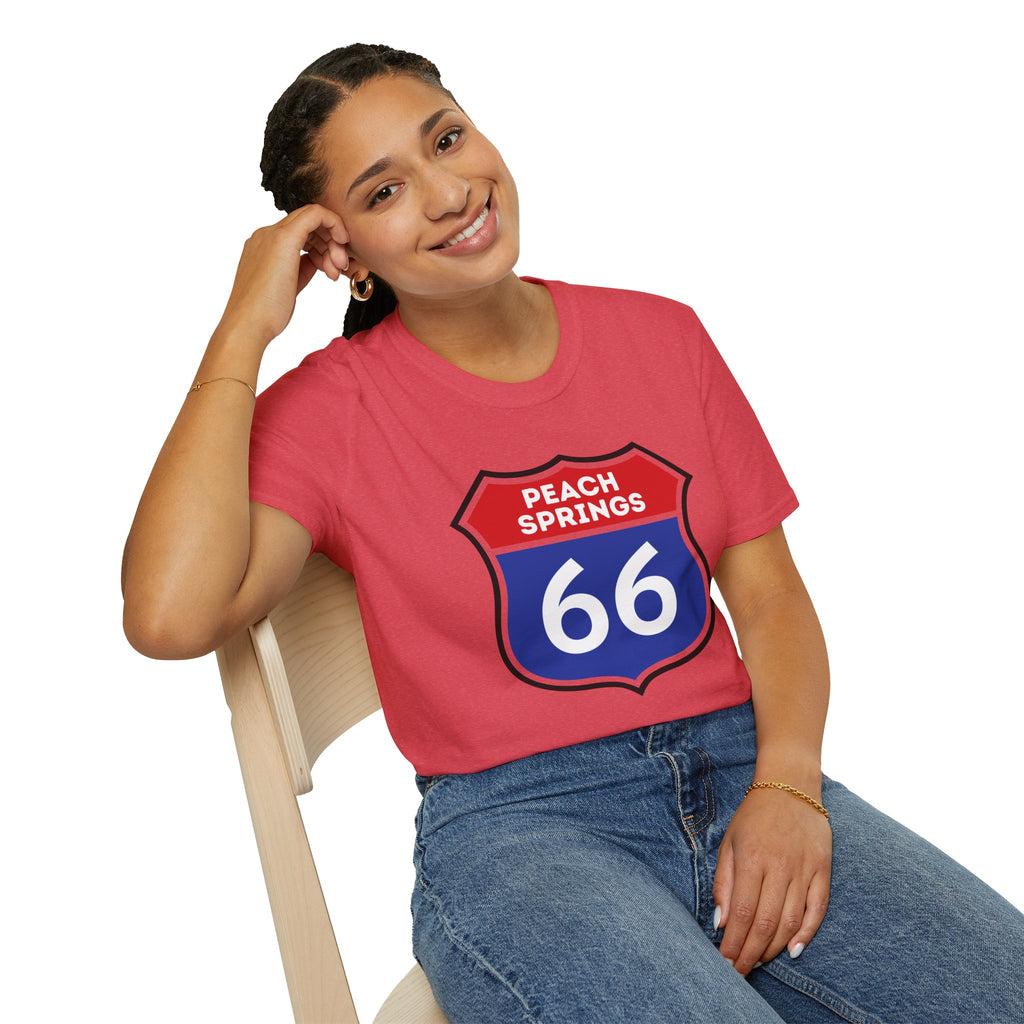 Peach Springs 66 Shield T-Shirt | Route 66 Road Sign Shirt