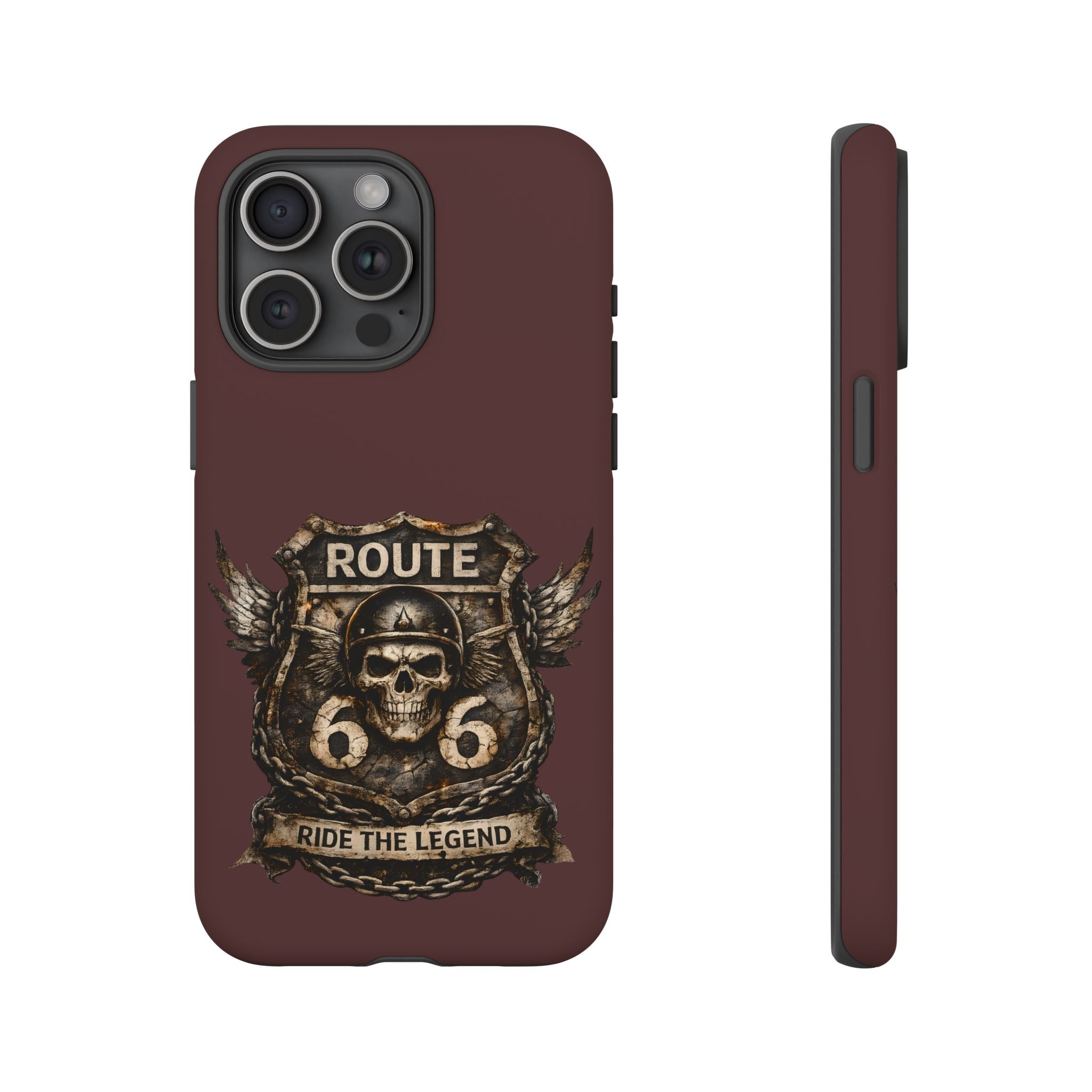 Route 66 Skull Helmet phone case | Motorcycle emblem, Ride the Legend