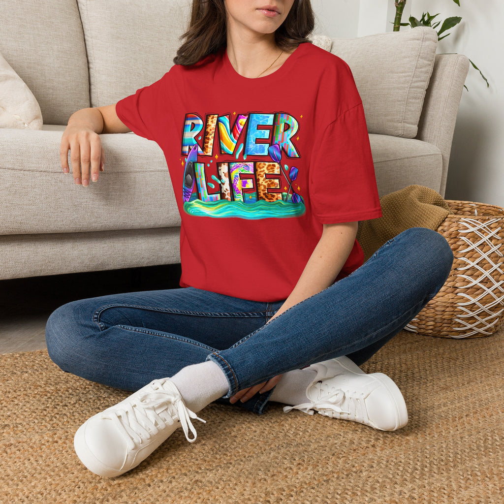 River Life T-Shirt | Colorful Fishing Scenic Graphic