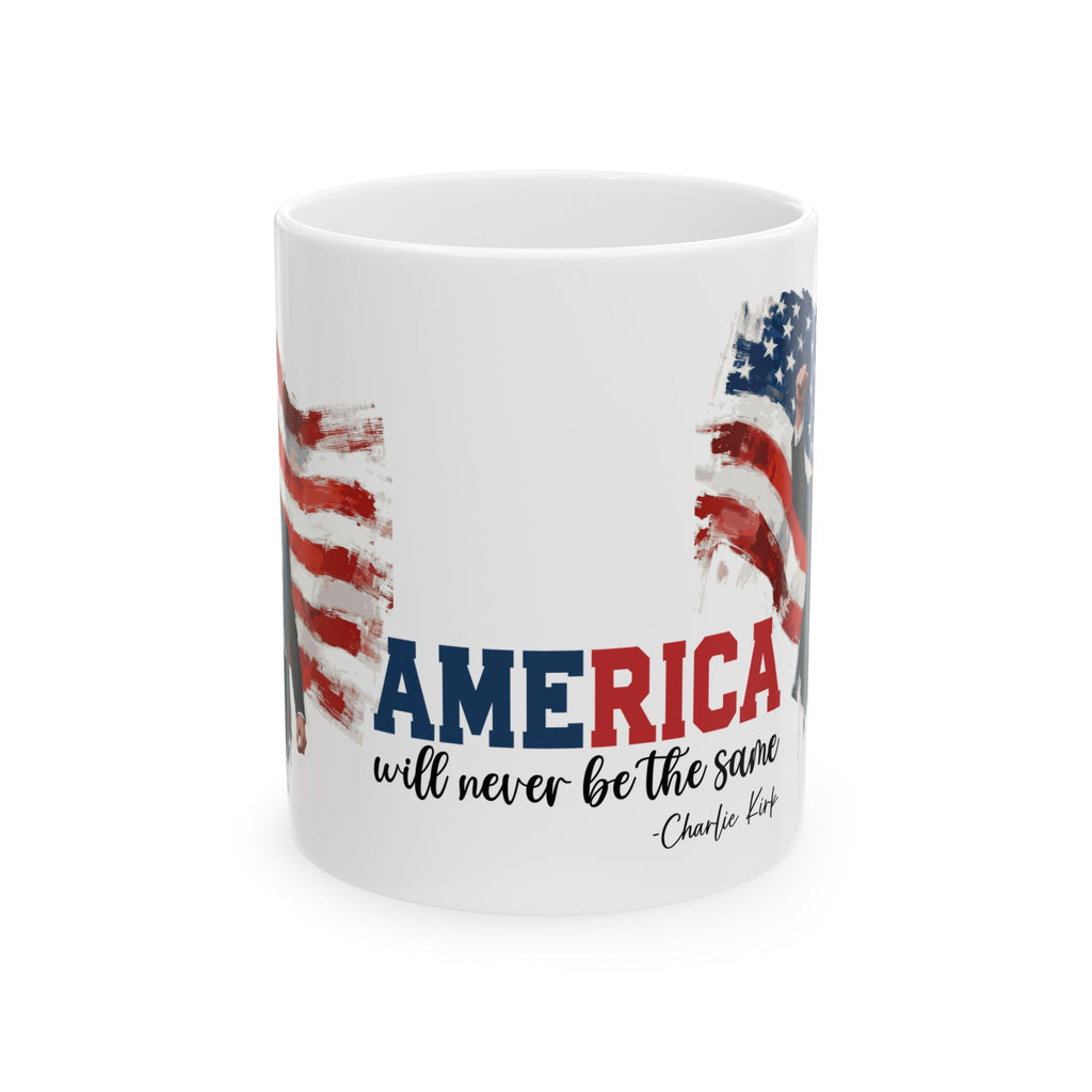 Charlie Kirk Patriotic Ceramic Mug, Coffee Lover Gift, 4th of July, American Flag Mug, Unique Gift for Veterans, Tea Mug with Quote