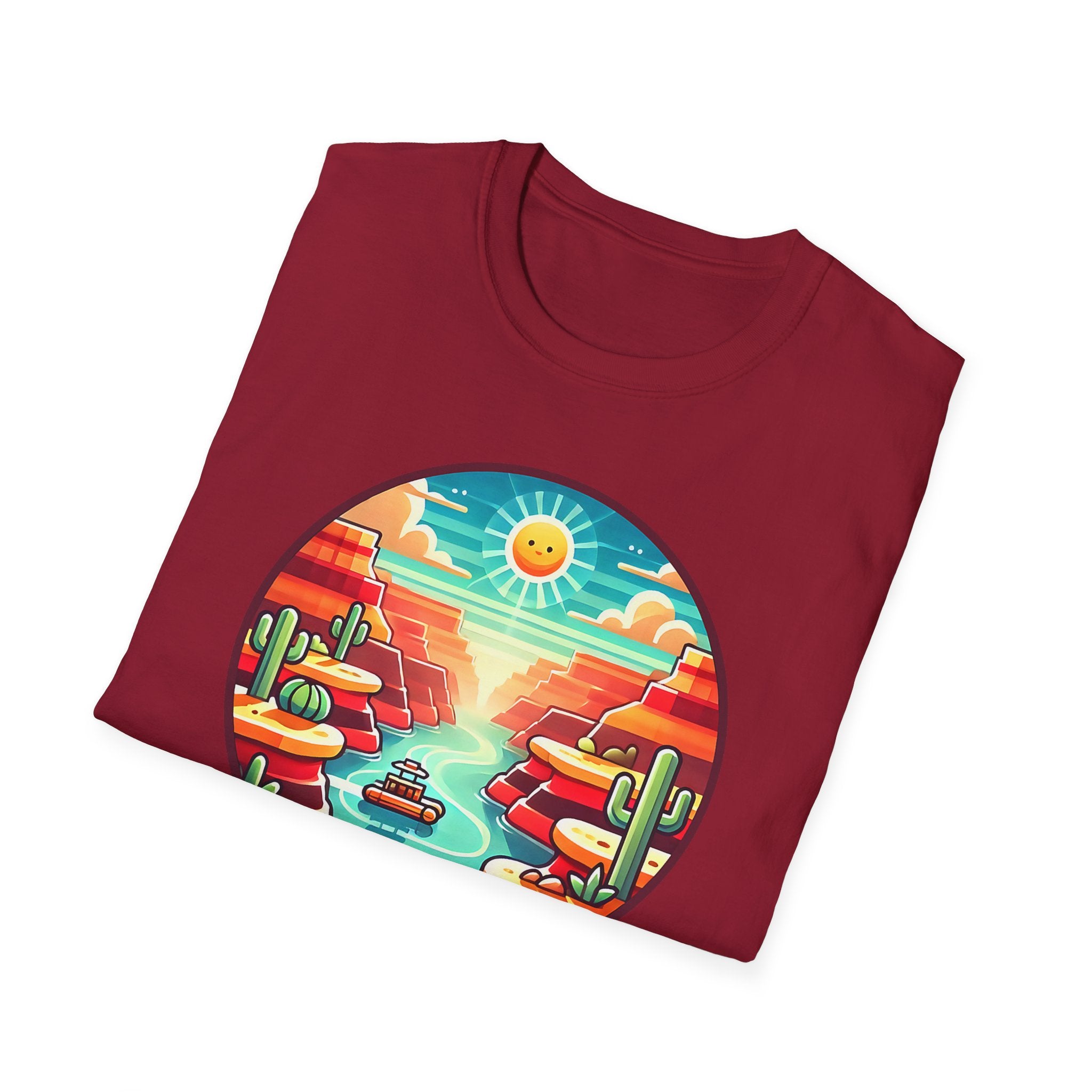 Grand Canyon National Park Retro Sunset T-Shirt | Canyon River Illustration