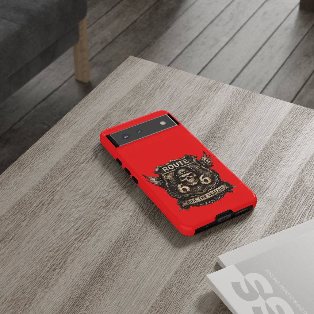 Route 66 Skull Helmet phone case | Motorcycle emblem, Ride the Legend