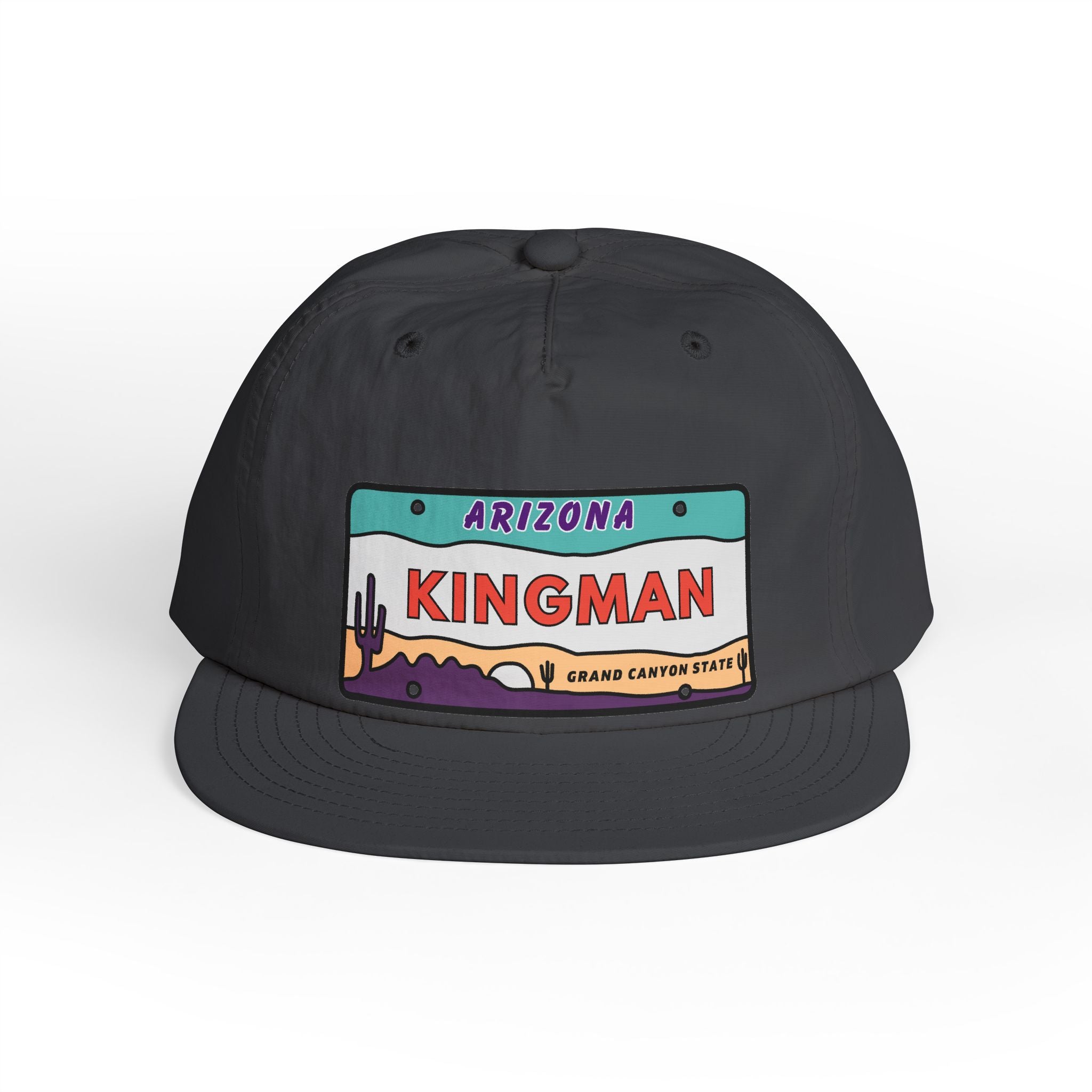 Surf Cap, Beach Hat, Summer Headwear, Kingman Arizona License Plate Dessert Cap for Water Sports