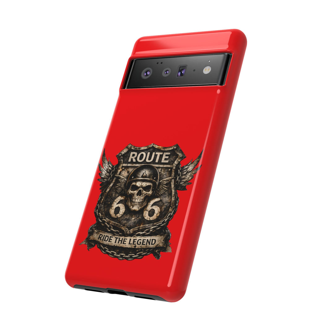 Route 66 Skull Helmet phone case | Motorcycle emblem, Ride the Legend