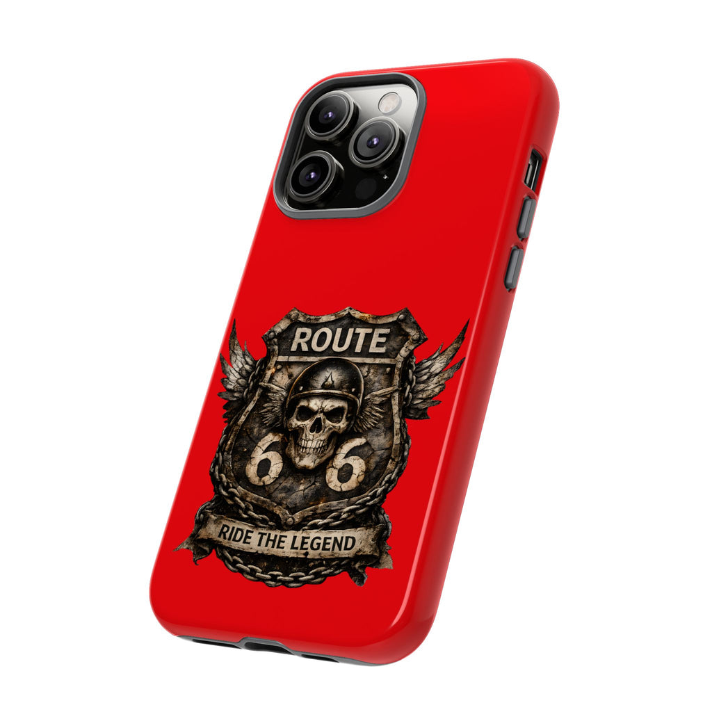 Route 66 Skull Helmet phone case | Motorcycle emblem, Ride the Legend