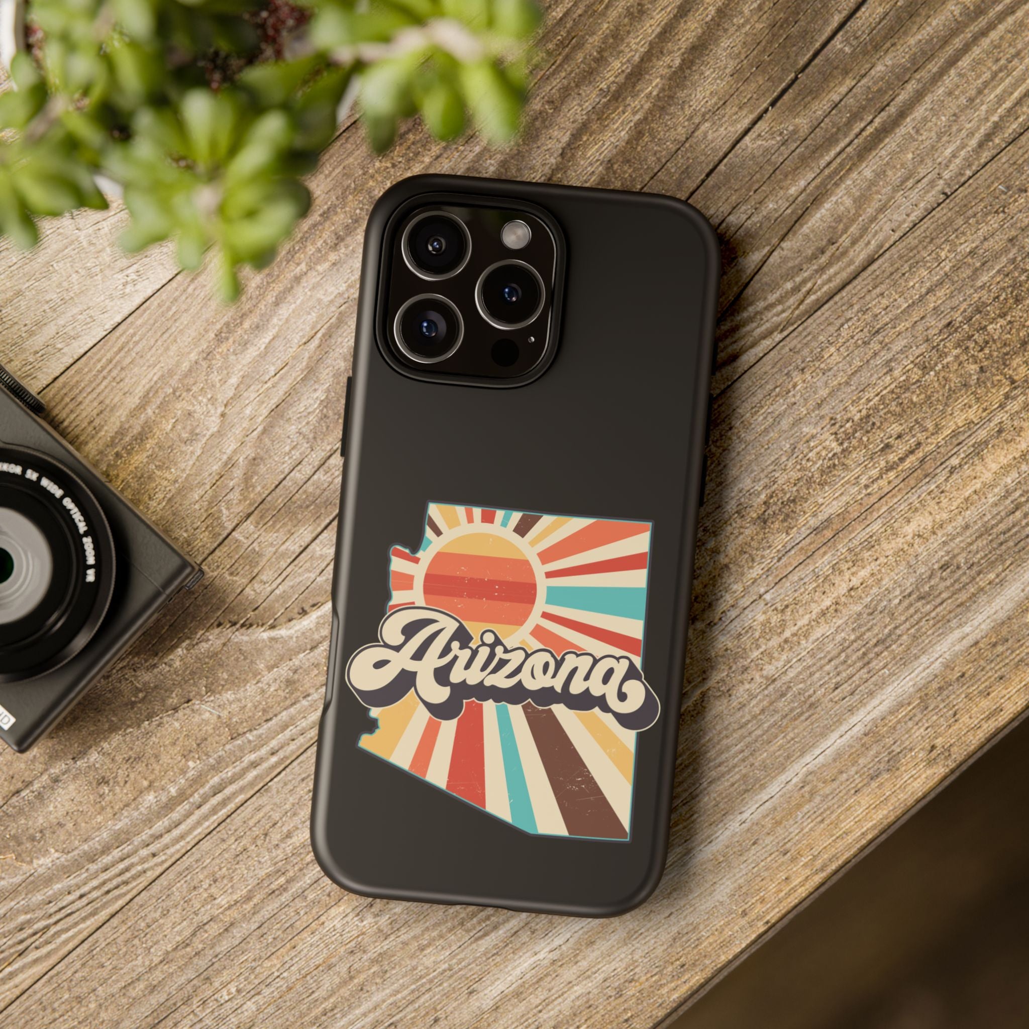 Arizona State Outline Retro Sunset Phone Case | AZ Tough Case