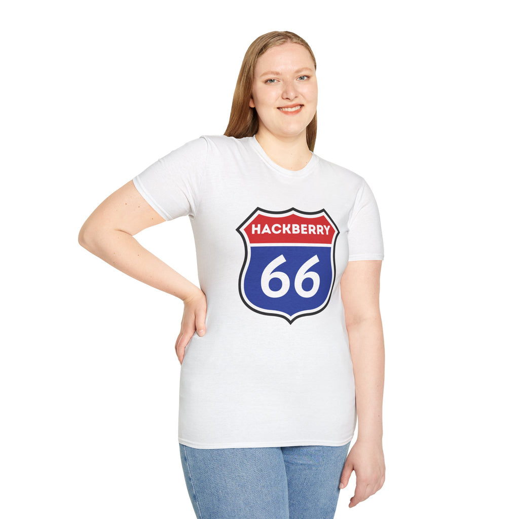 Hackberry 66 Shield T-Shirt | Route 66 Road Sign Tee
