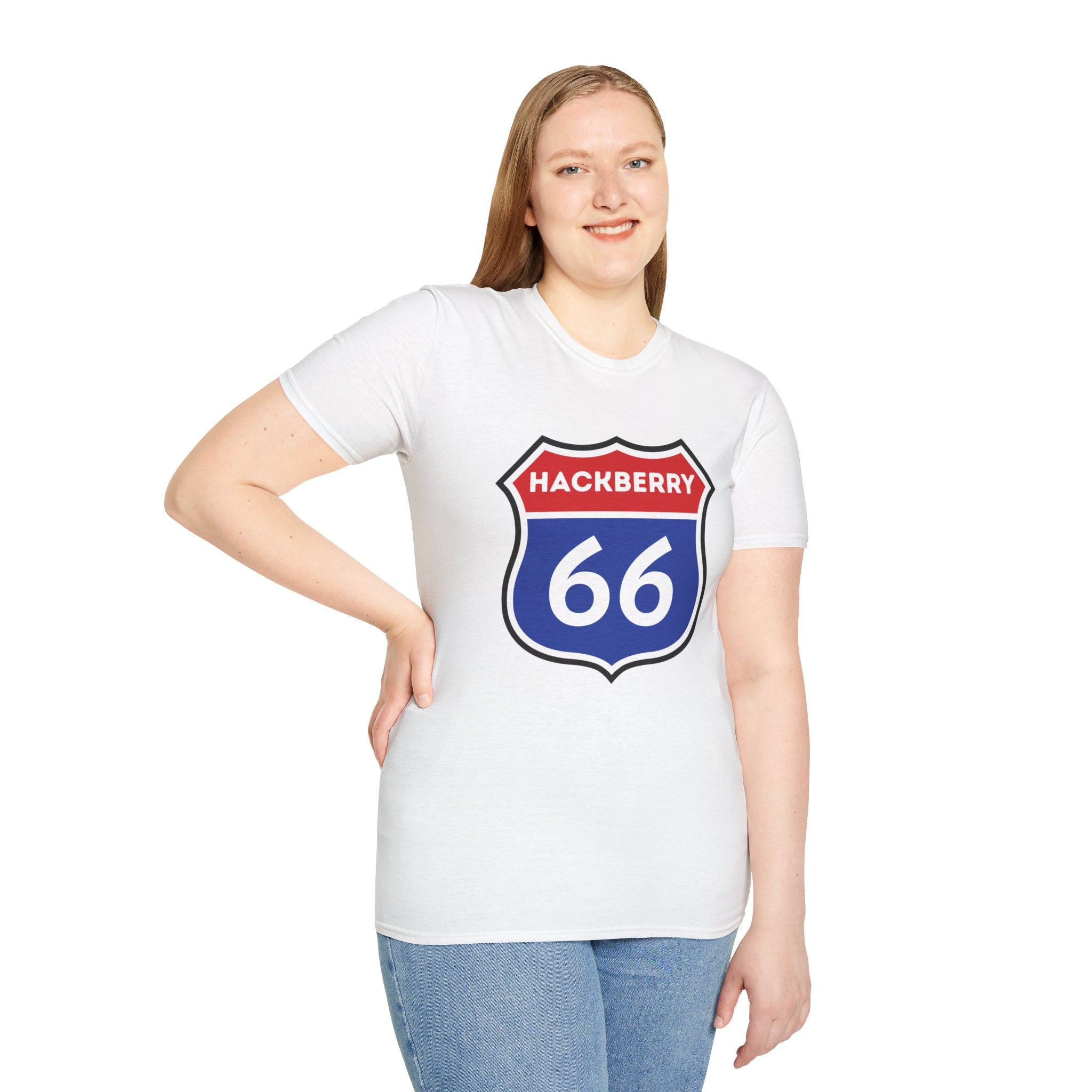 Hackberry 66 Shield T-Shirt | Route 66 Road Sign Tee
